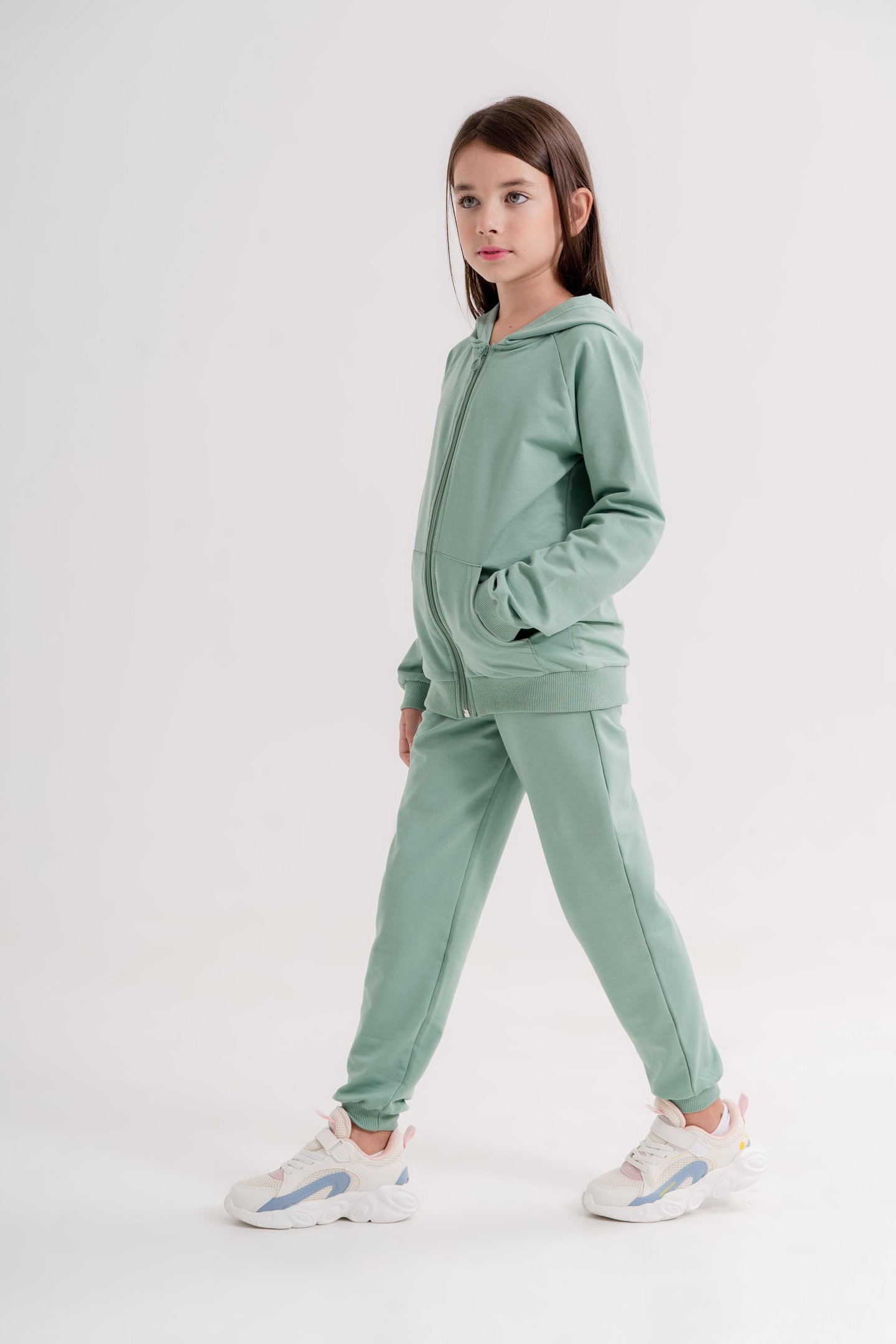 Basic Kız Çocuk Spor Fermuarlı Eşofman Takımı