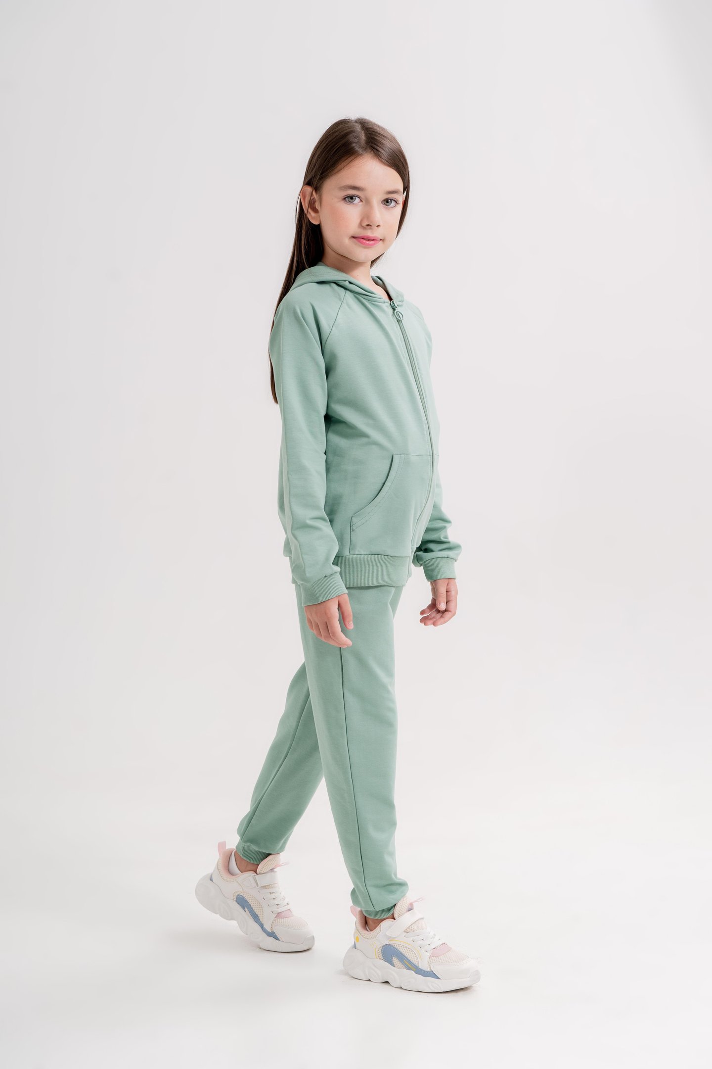 Basic Kız Çocuk Spor Fermuarlı Eşofman Takımı