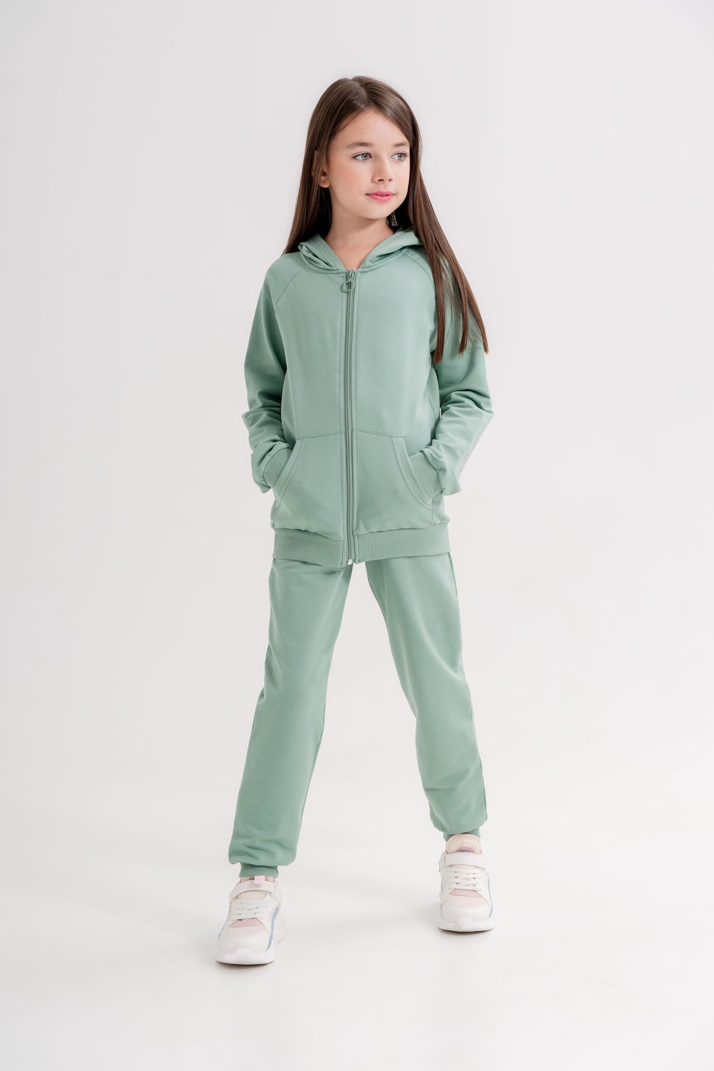 Basic Kız Çocuk Spor Fermuarlı Eşofman Takımı