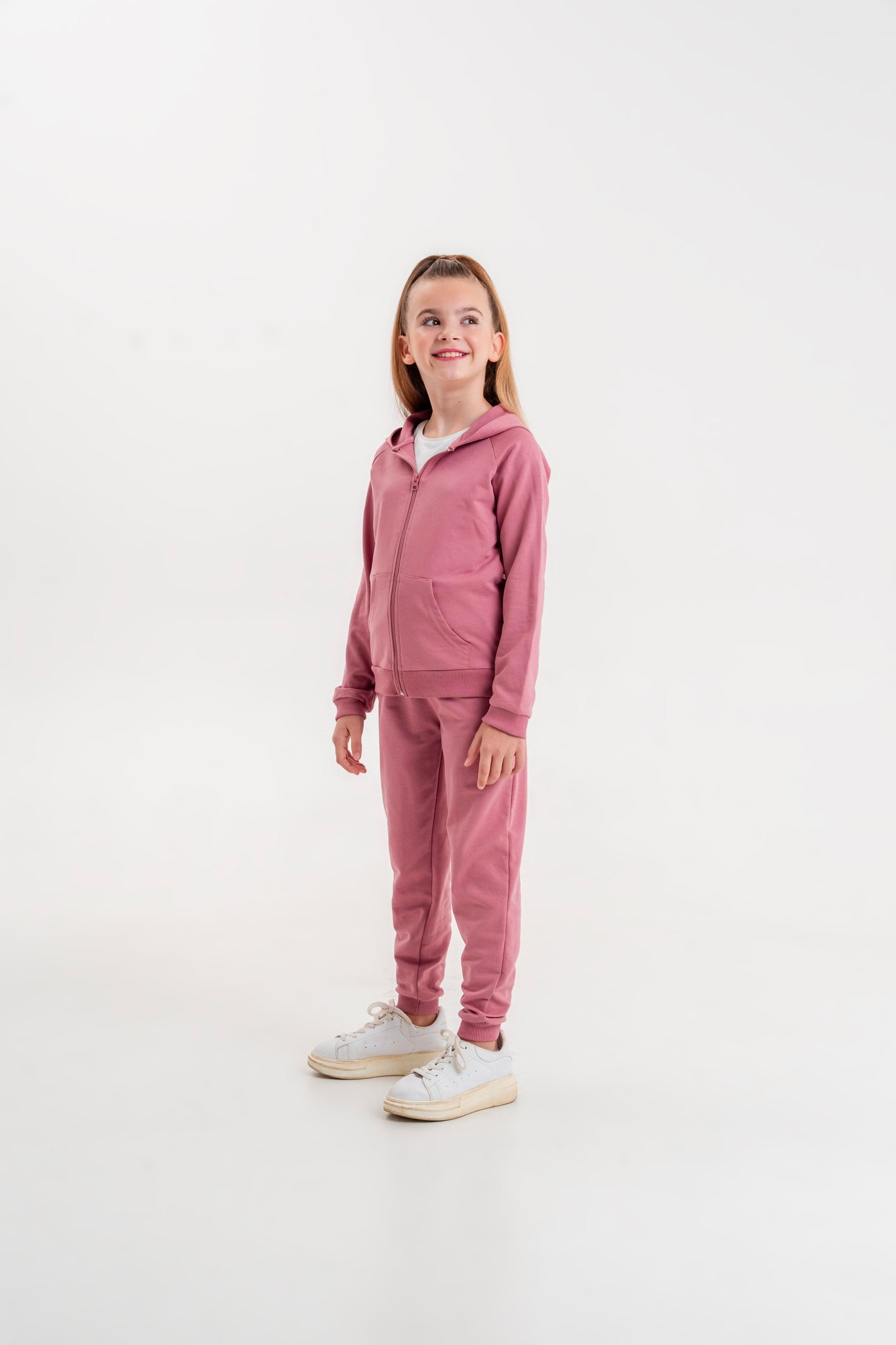 Basic Kız Çocuk Spor Fermuarlı Eşofman Takımı