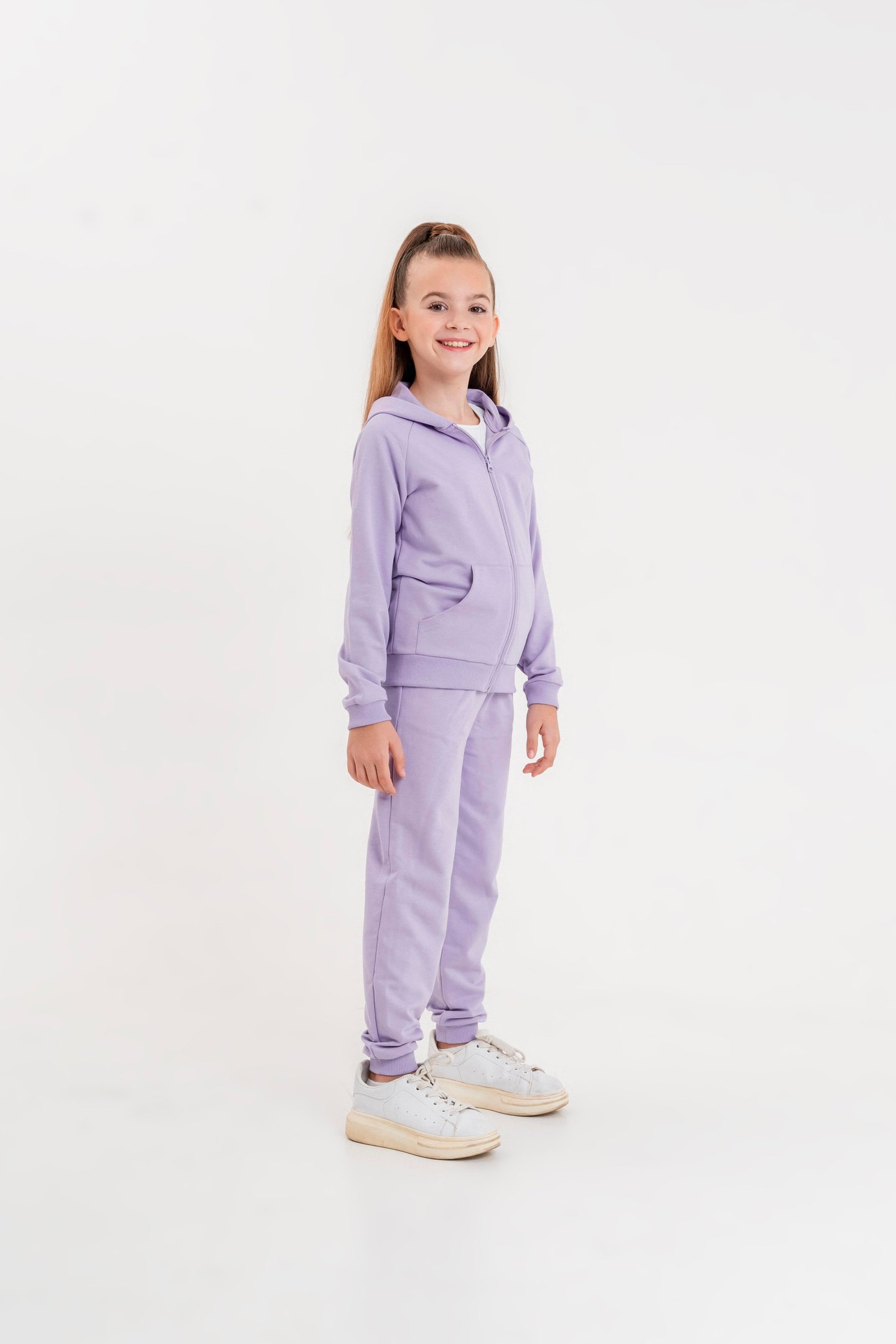 Basic Kız Çocuk Spor Fermuarlı Eşofman Takımı