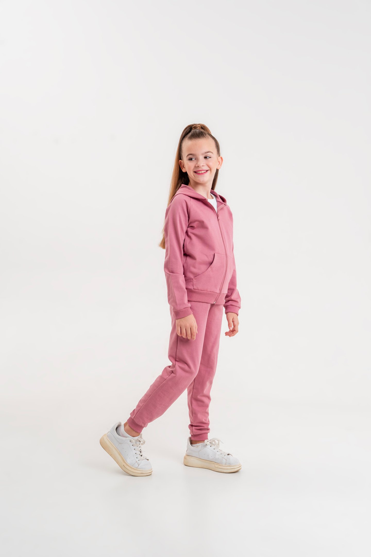 Basic Kız Çocuk Spor Fermuarlı Eşofman Takımı