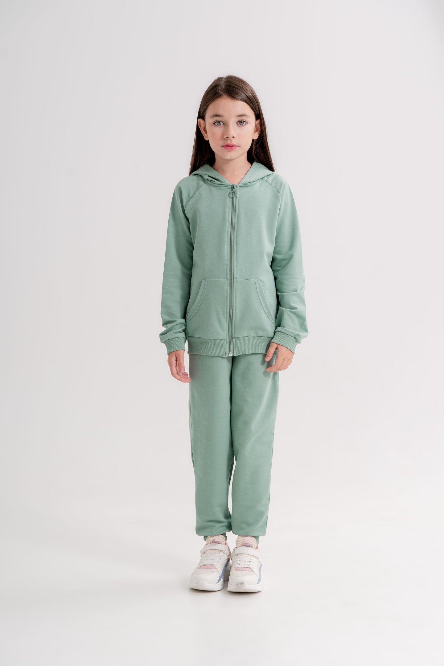 Basic Kız Çocuk Spor Fermuarlı Eşofman Takımı