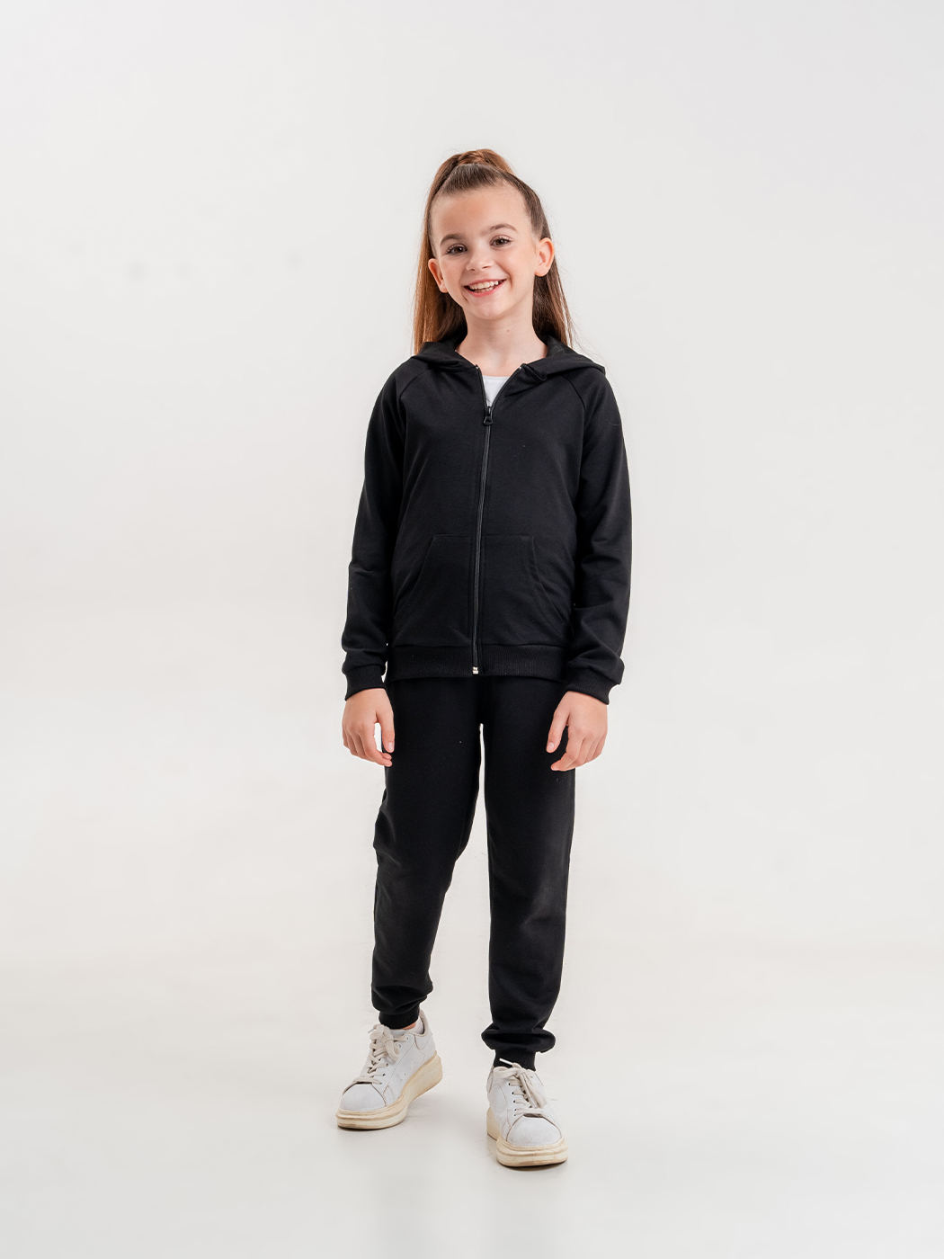 Basic Kız Çocuk Spor Fermuarlı Eşofman Takımı