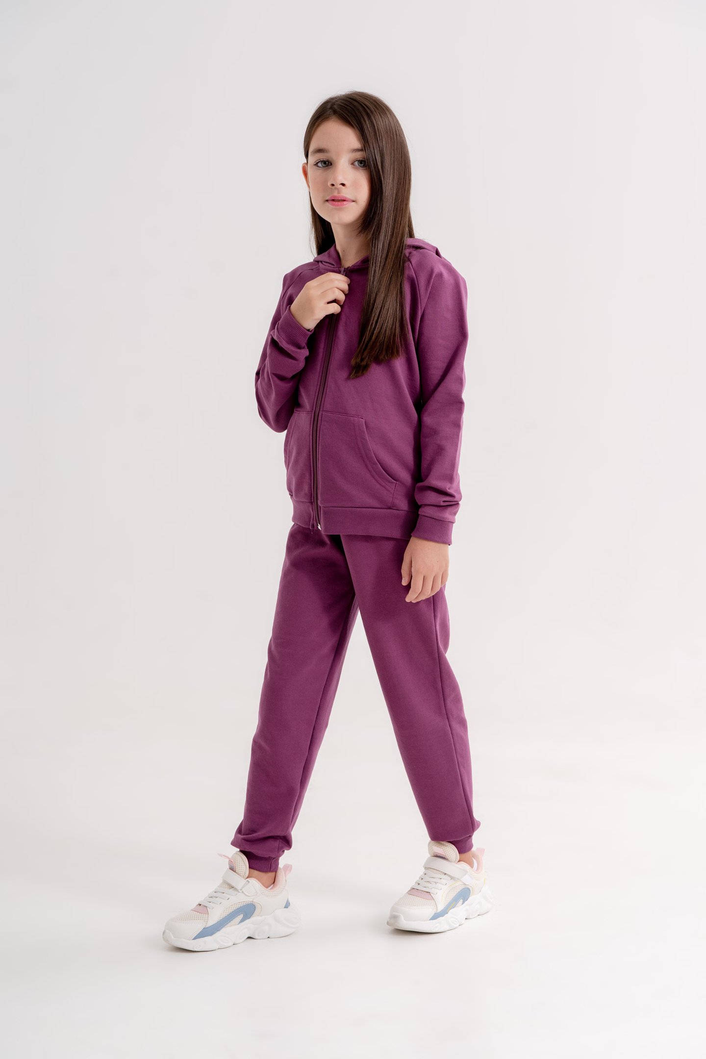 Basic Kız Çocuk Spor Fermuarlı Eşofman Takımı