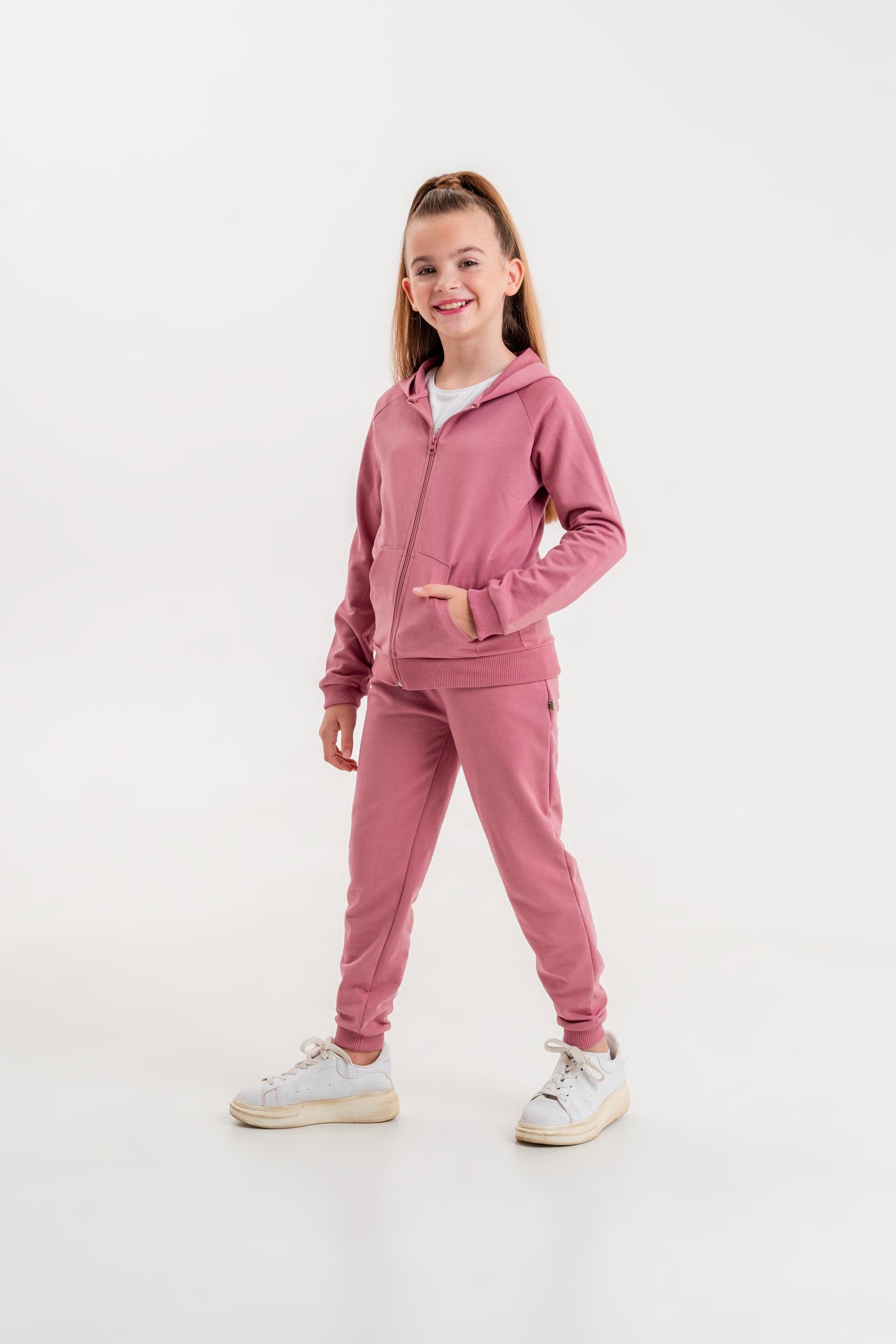 Basic Kız Çocuk Spor Fermuarlı Eşofman Takımı