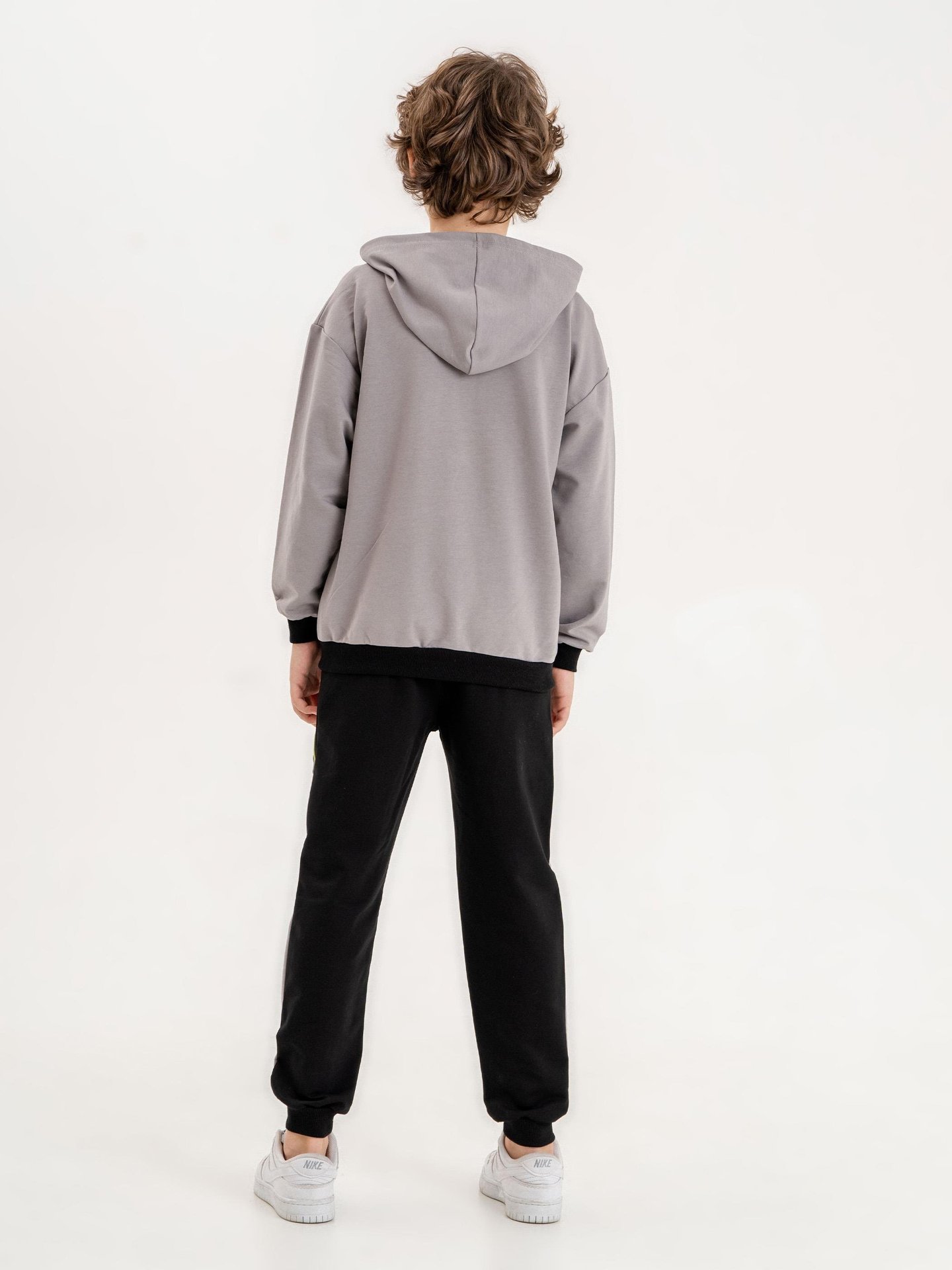 Baskılı Kapüşonlu Erkek Çocuk Sweatshirt Alt - Üst Eşofman Takımı