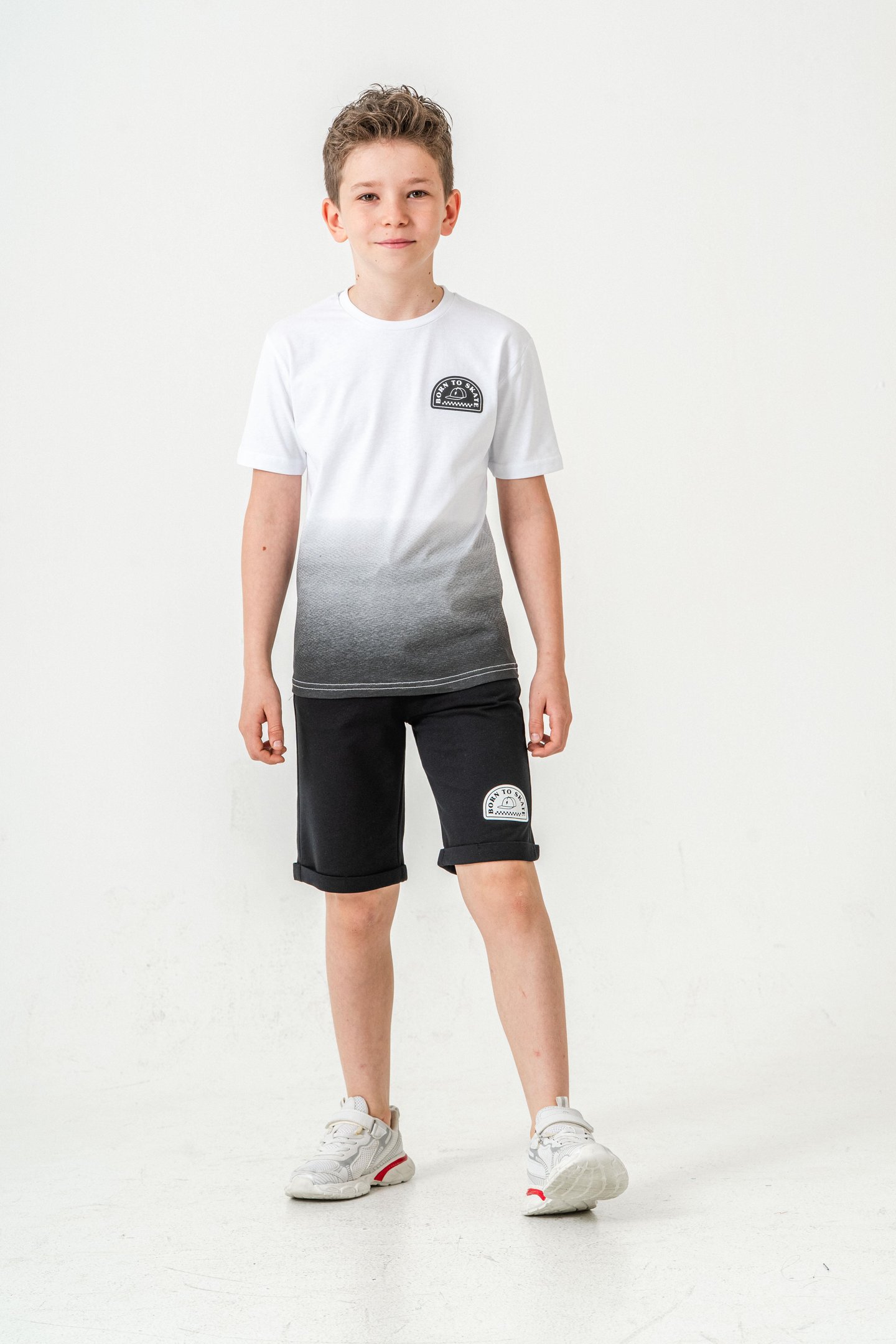 Born The Skate Baskılı  Erkek Çocuk Şort - Tişört Takımı