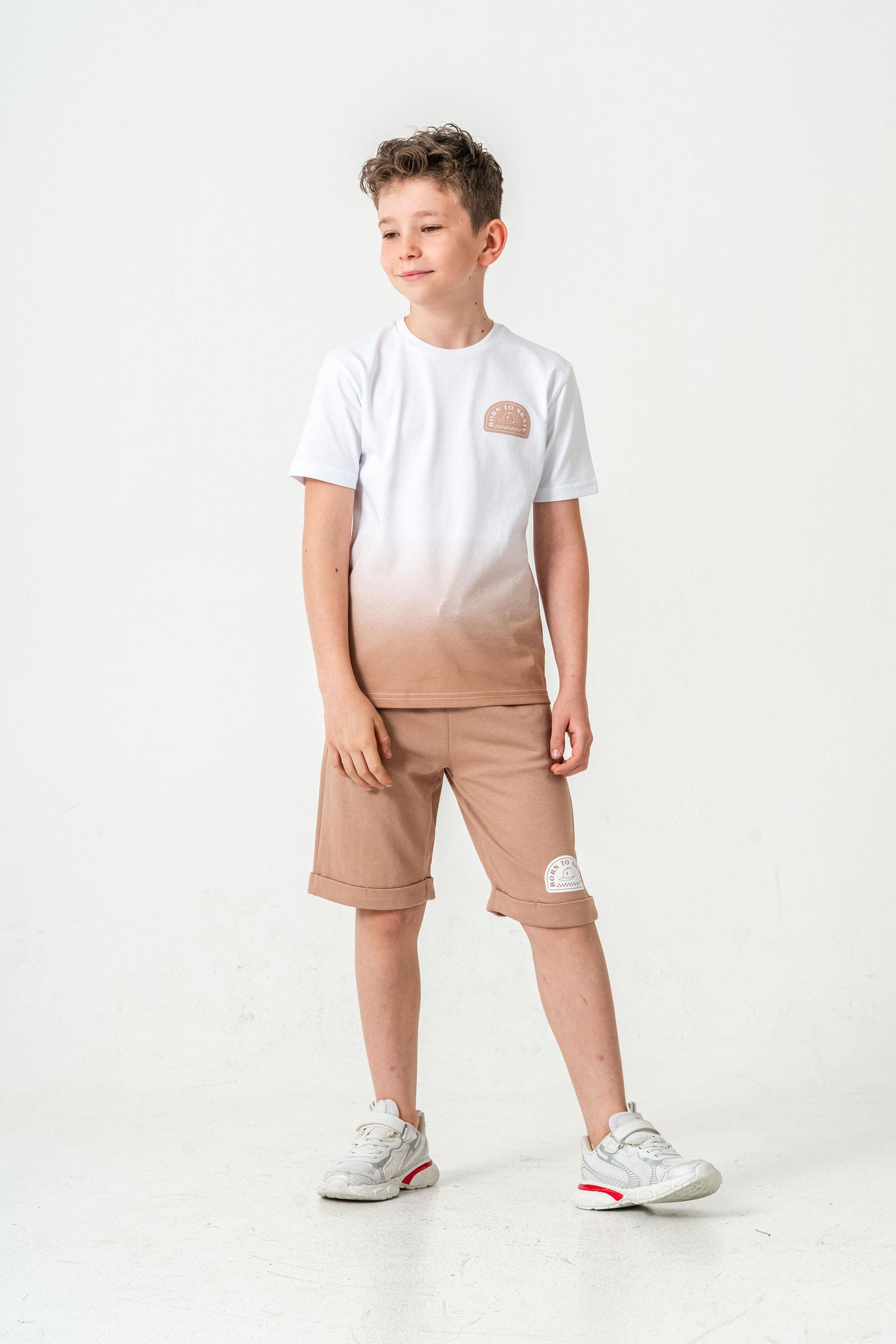 Born The Skate Baskılı  Erkek Çocuk Şort - Tişört Takımı