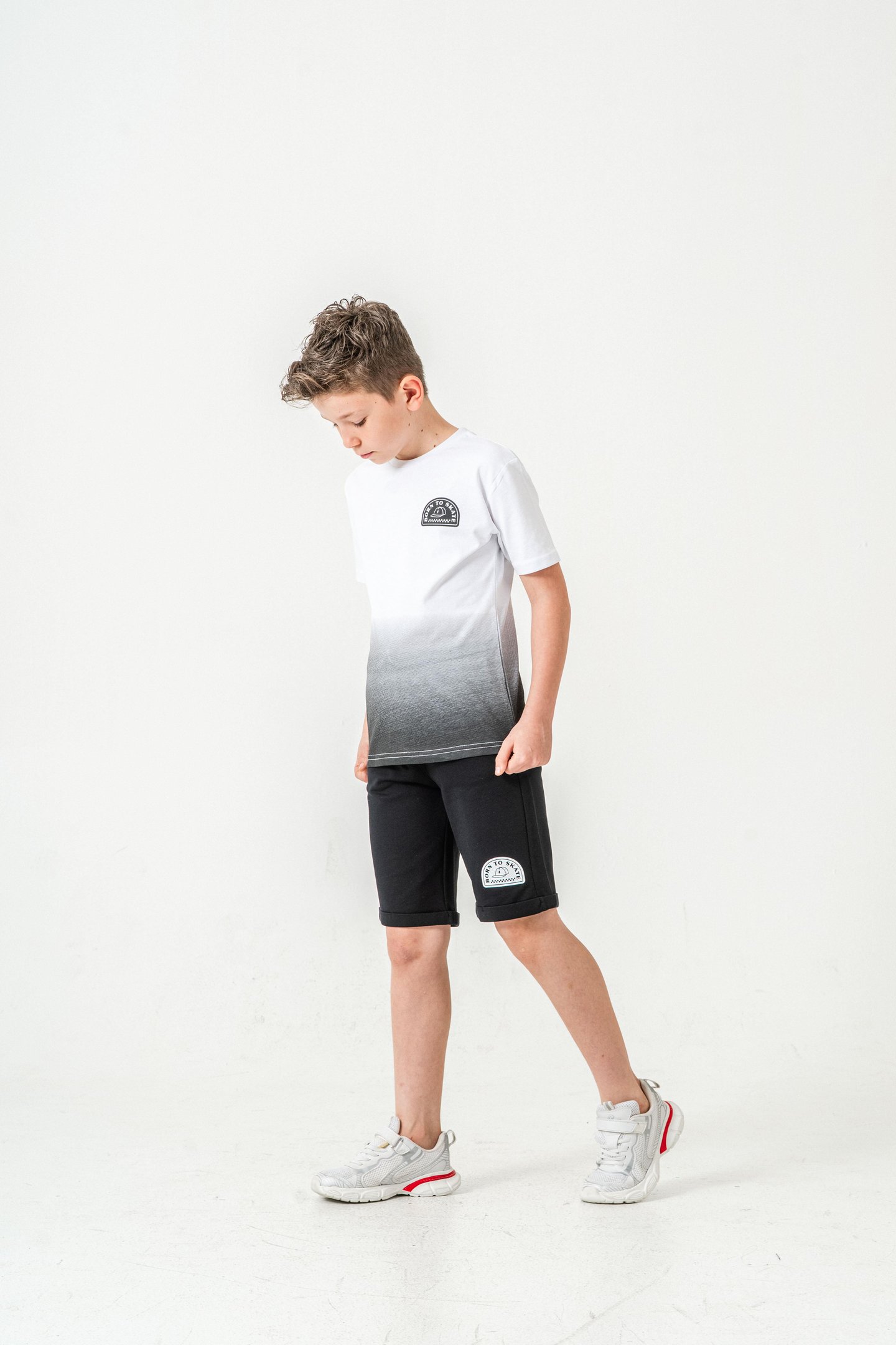 Born The Skate Baskılı  Erkek Çocuk Şort - Tişört Takımı