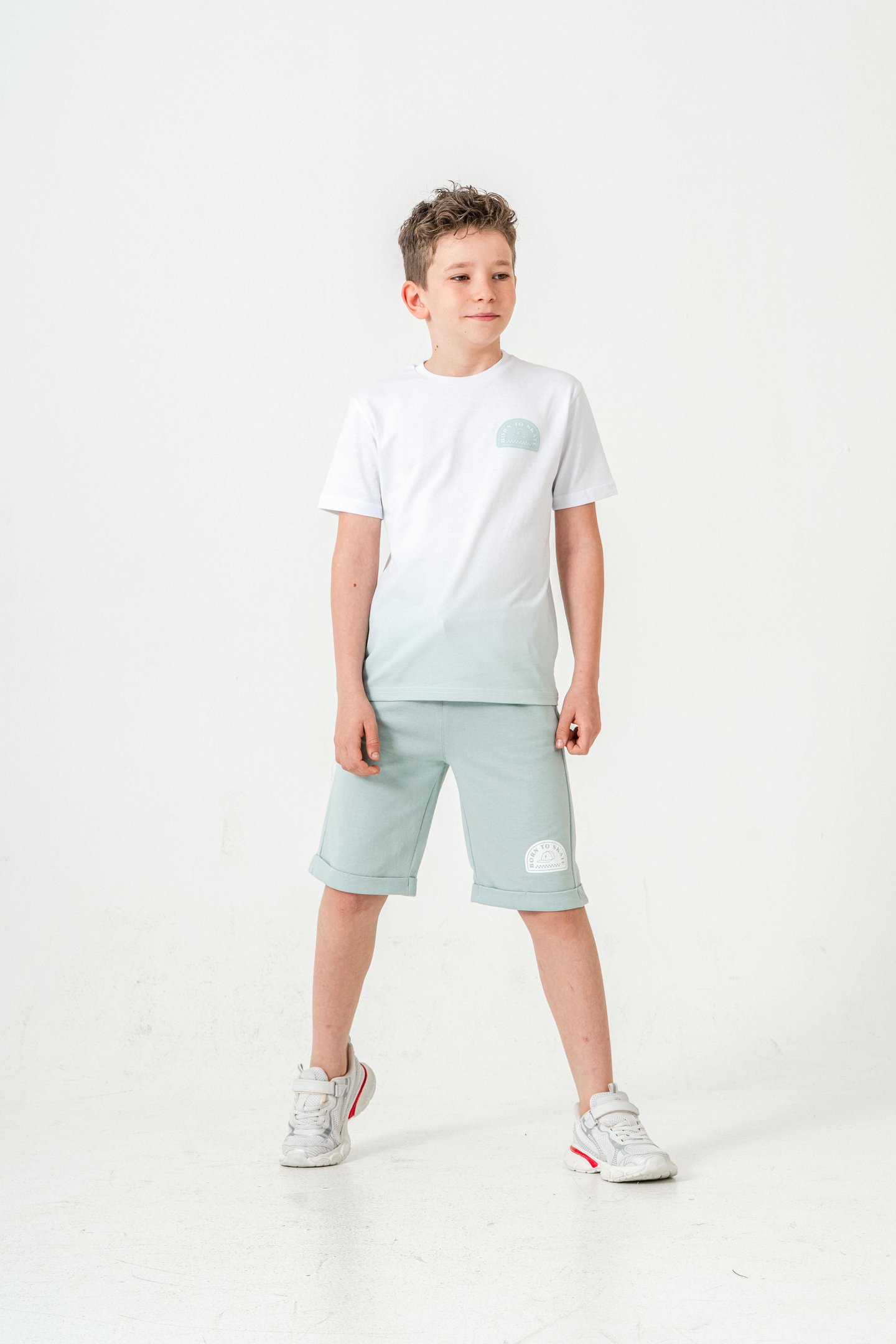 Born The Skate Baskılı  Erkek Çocuk Şort - Tişört Takımı