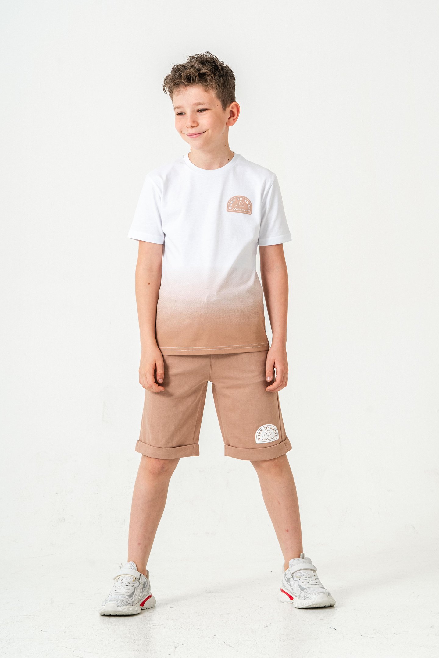 Born The Skate Baskılı  Erkek Çocuk Şort - Tişört Takımı