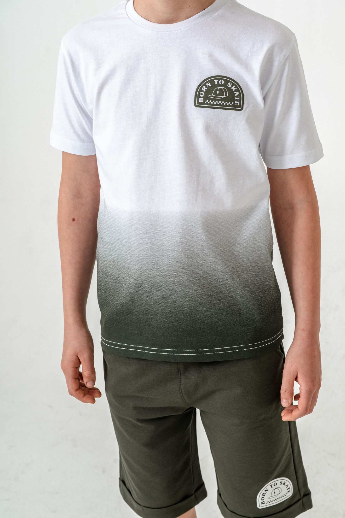 Born The Skate Baskılı  Erkek Çocuk Şort - Tişört Takımı