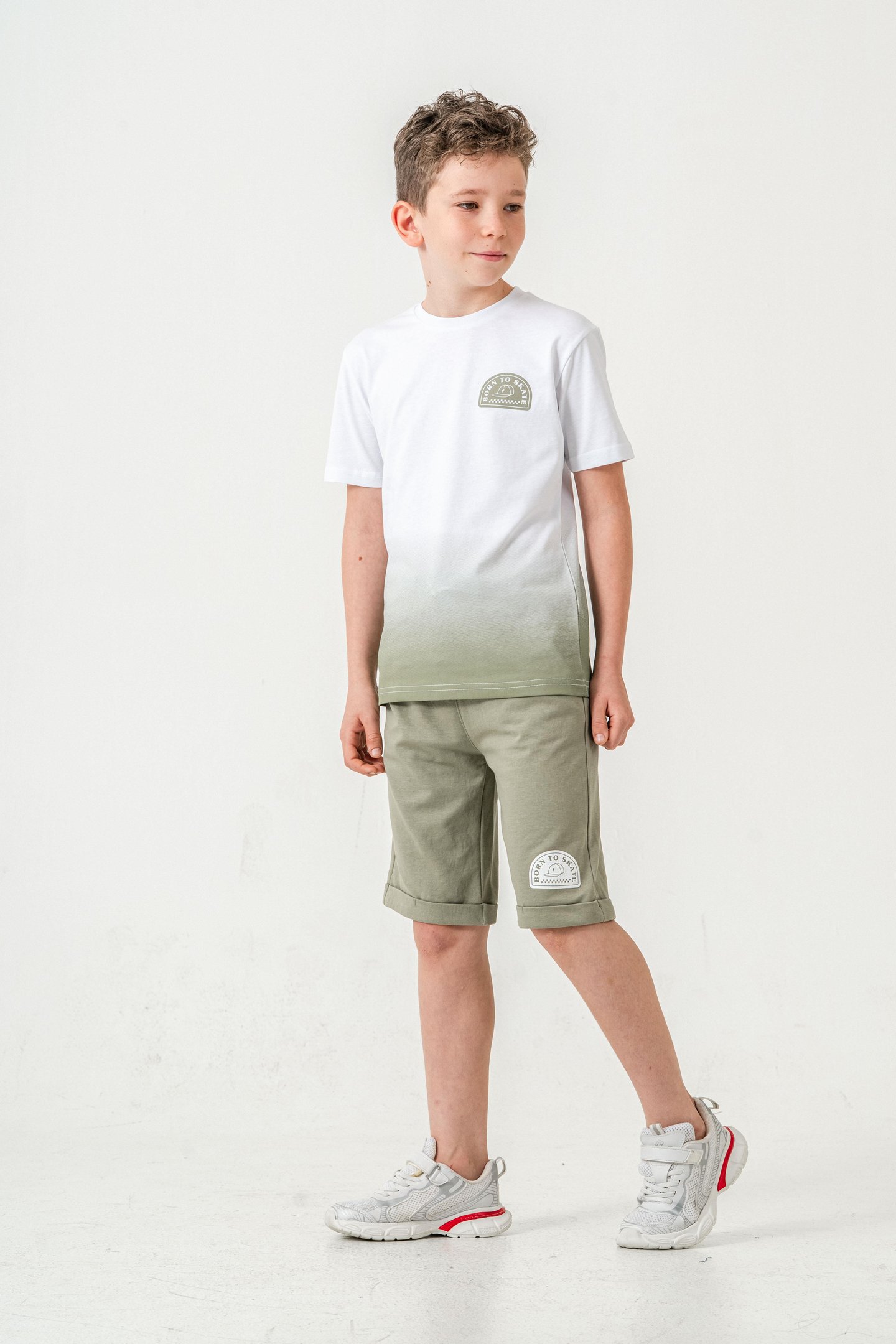 Born The Skate Baskılı  Erkek Çocuk Şort - Tişört Takımı