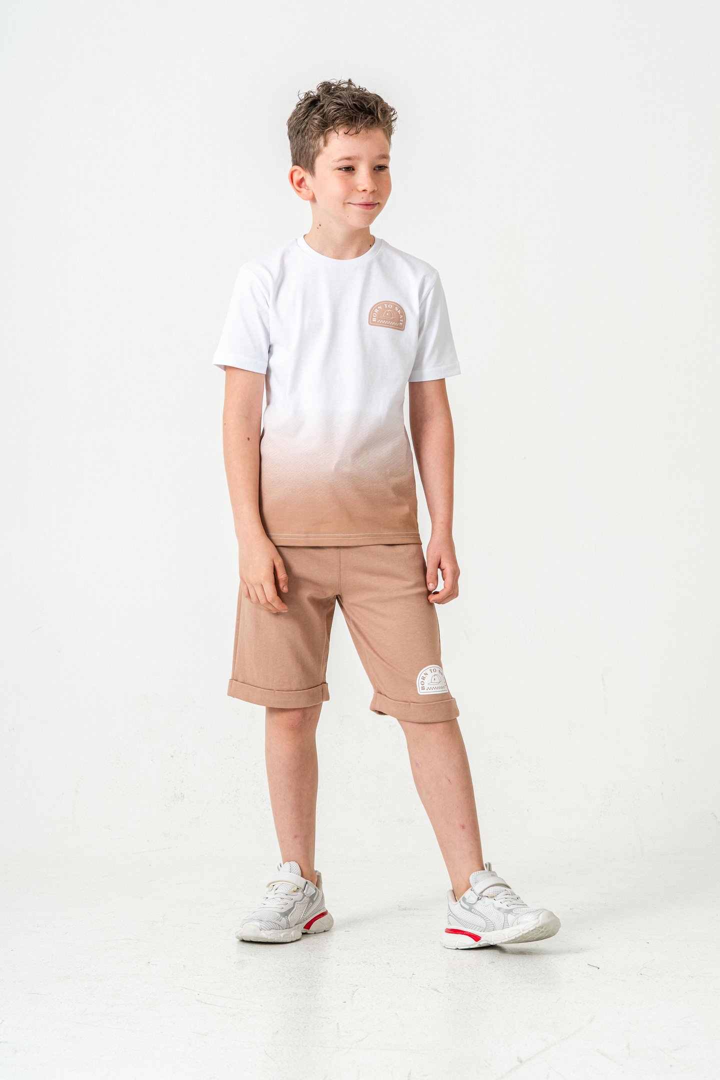 Born The Skate Baskılı  Erkek Çocuk Şort - Tişört Takımı