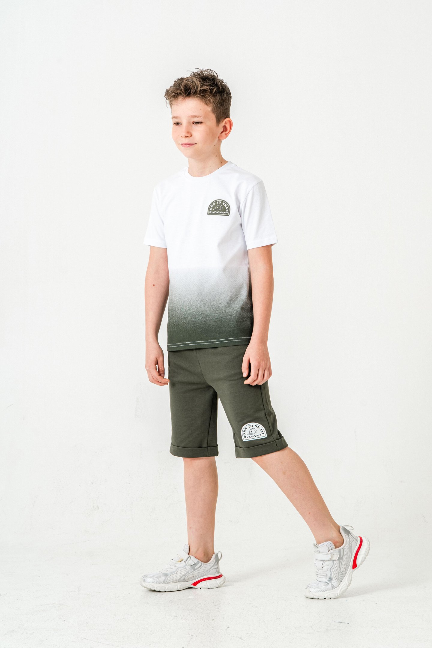 Born The Skate Baskılı  Erkek Çocuk Şort - Tişört Takımı