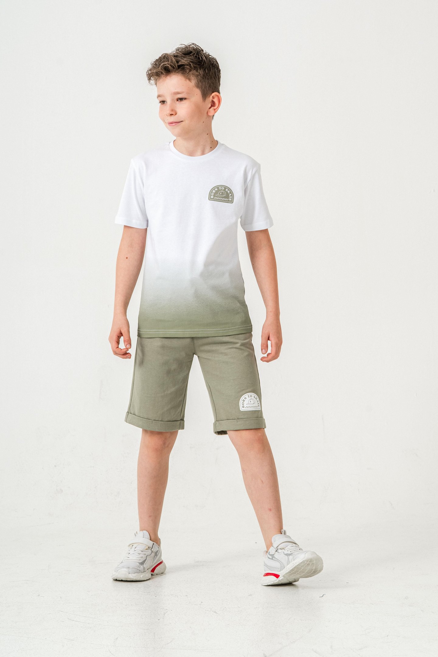 Born The Skate Baskılı  Erkek Çocuk Şort - Tişört Takımı