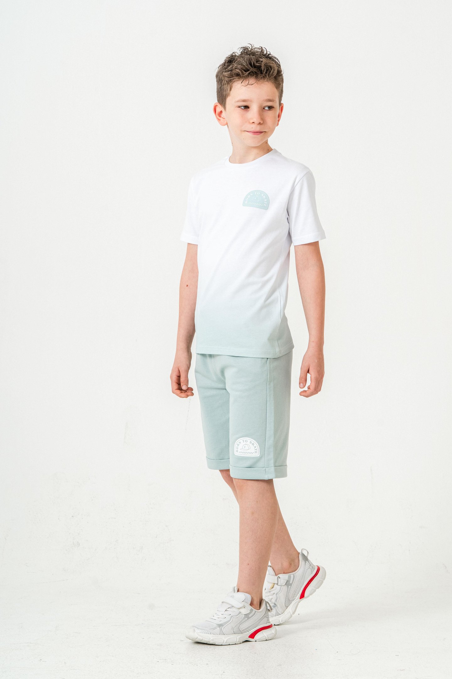 Born The Skate Baskılı  Erkek Çocuk Şort - Tişört Takımı