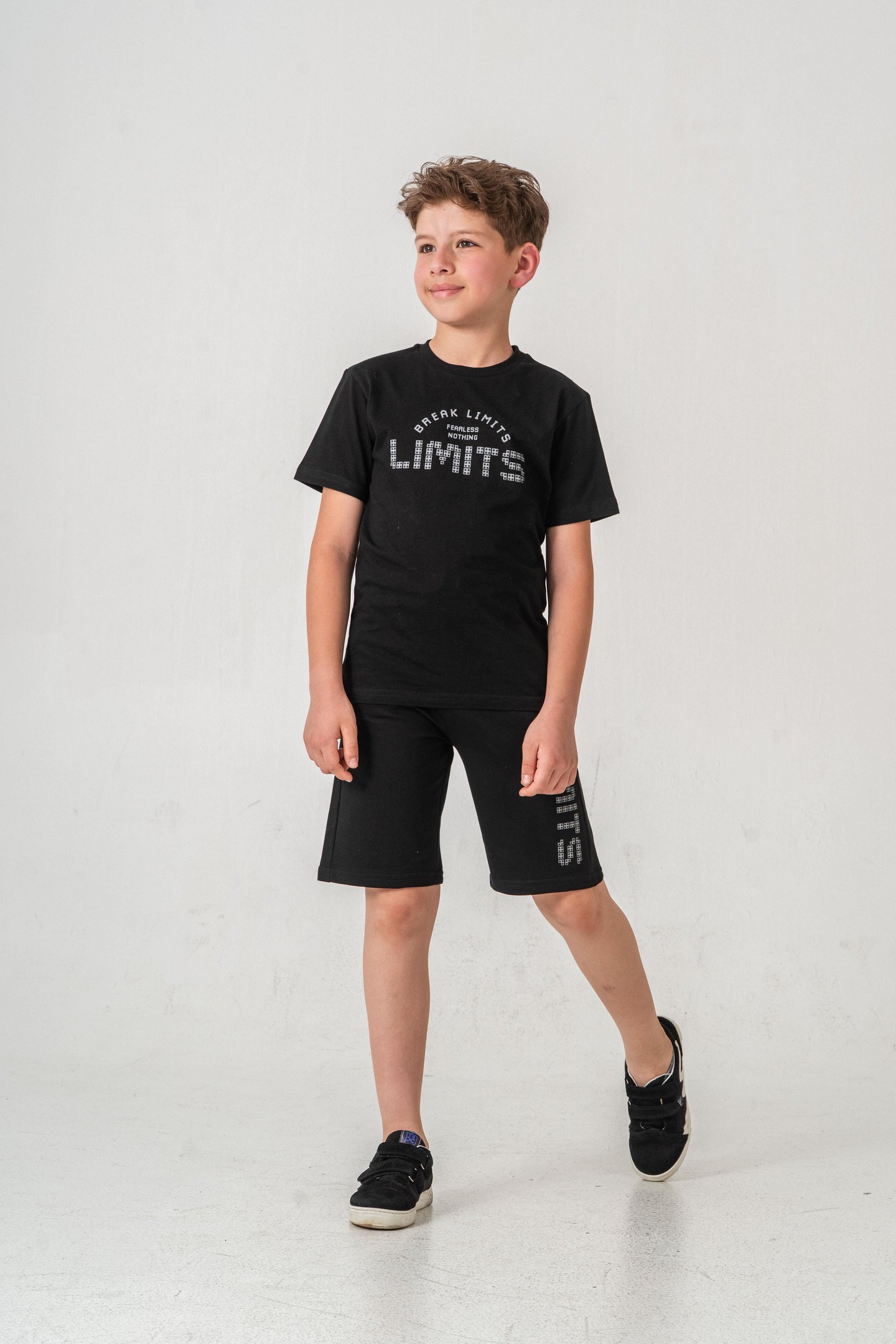 Break Limits Fearless Nothing  Limits Baskılı Erkek Çocuk Şort - Tişört Takımı