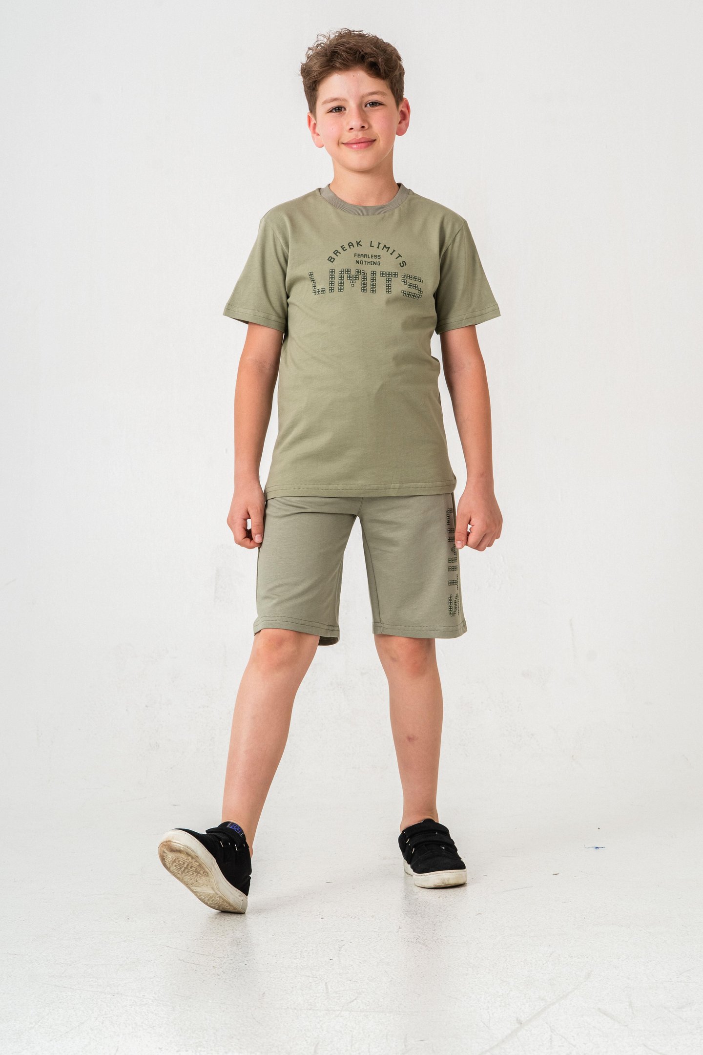 Break Limits Fearless Nothing  Limits Baskılı Erkek Çocuk Şort - Tişört Takımı