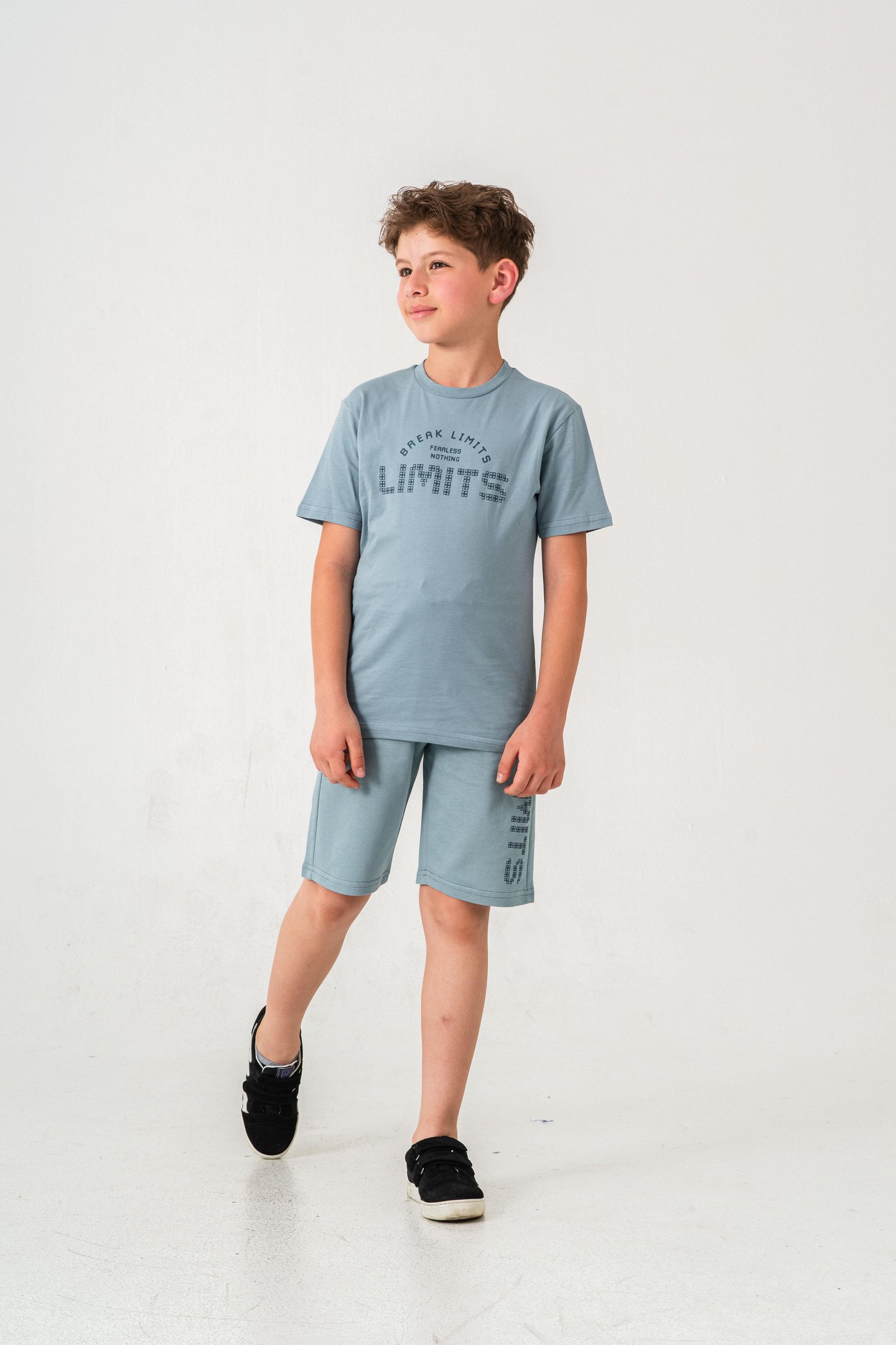 Break Limits Fearless Nothing  Limits Baskılı Erkek Çocuk Şort - Tişört Takımı