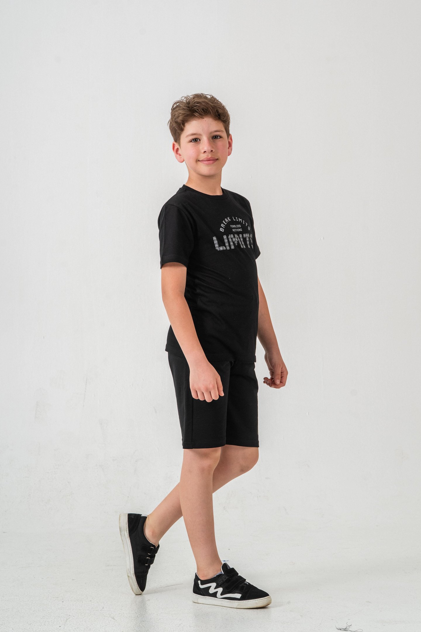 Break Limits Fearless Nothing  Limits Baskılı Erkek Çocuk Şort - Tişört Takımı
