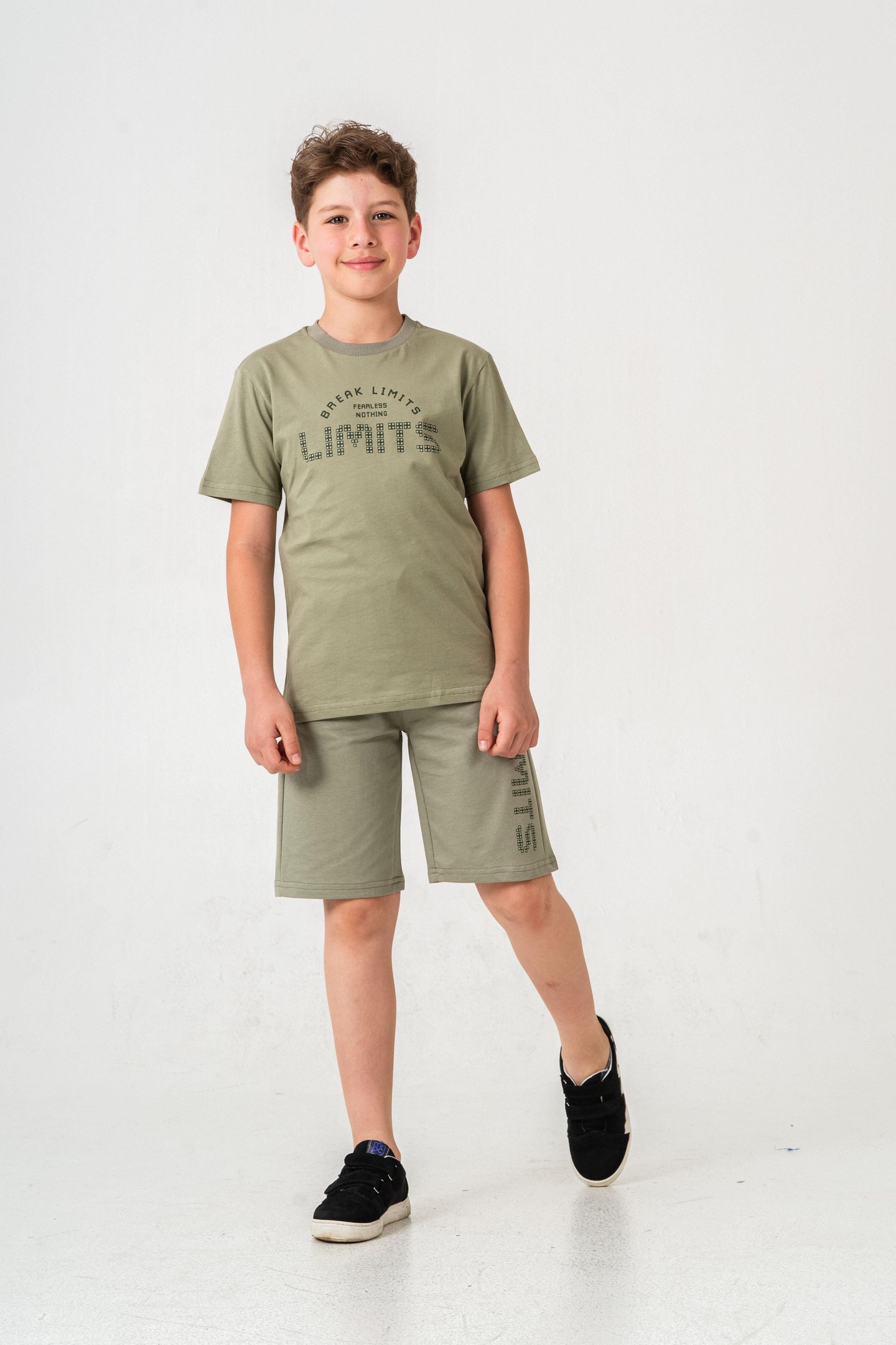 Break Limits Fearless Nothing  Limits Baskılı Erkek Çocuk Şort - Tişört Takımı
