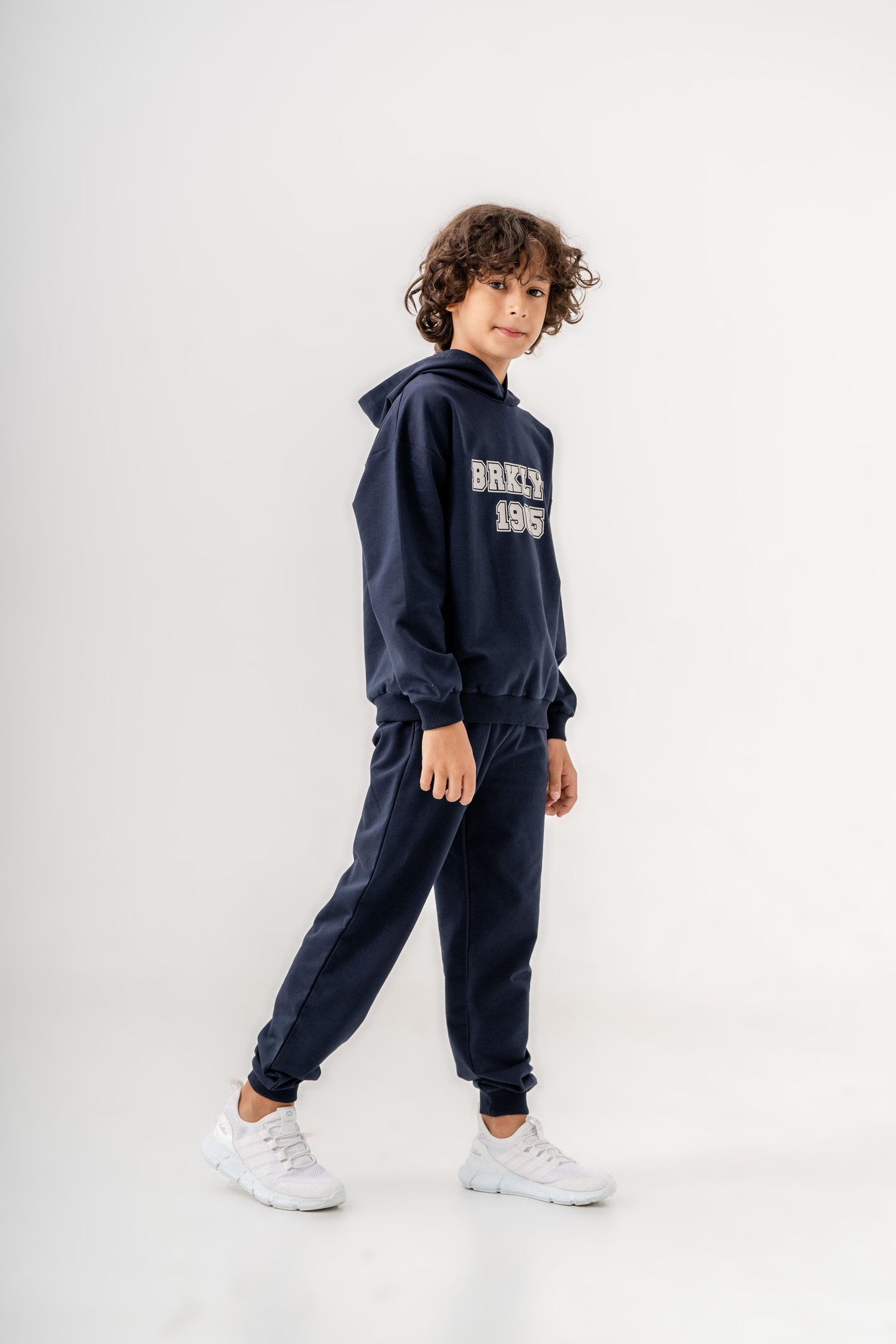 Brklyn 1985 Baskılı Kapüşonlu Erkek Çocuk Alt-Üst Eşofman Takımı