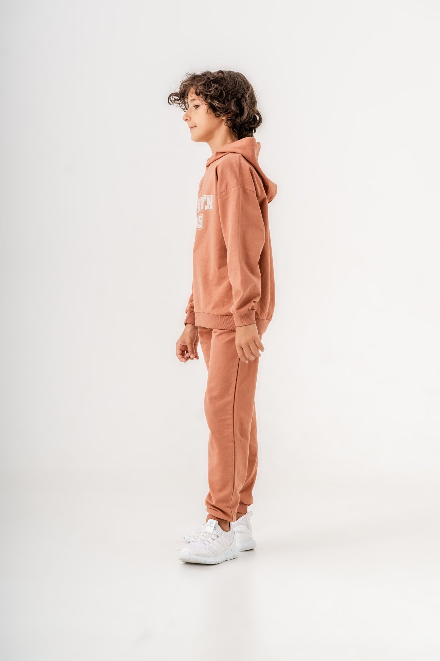 Brklyn 1985 Baskılı Kapüşonlu Erkek Çocuk Alt-Üst Eşofman Takımı