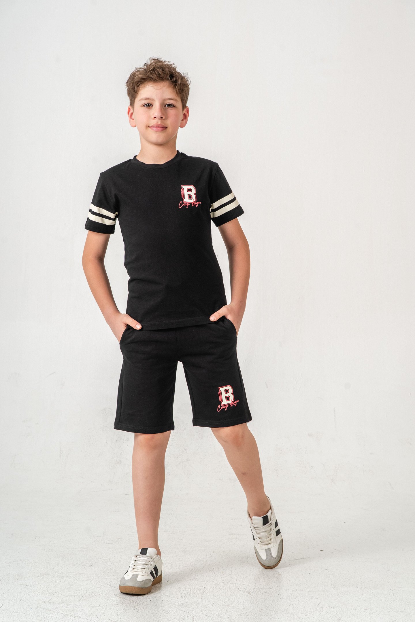 Brooklyn College League Baskılı  Erkek Çocuk Şort - Tişört Takımı