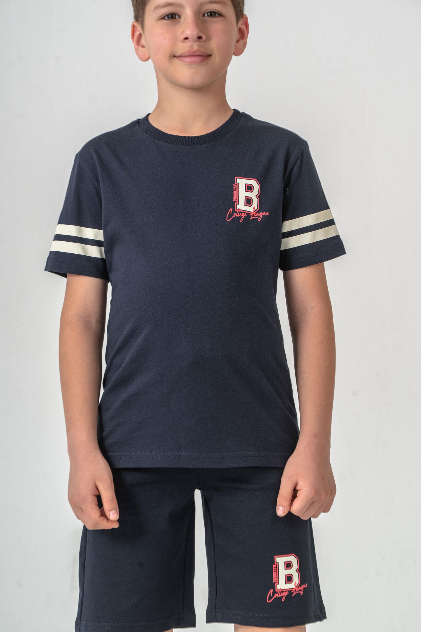 Brooklyn College League Baskılı  Erkek Çocuk Şort - Tişört Takımı