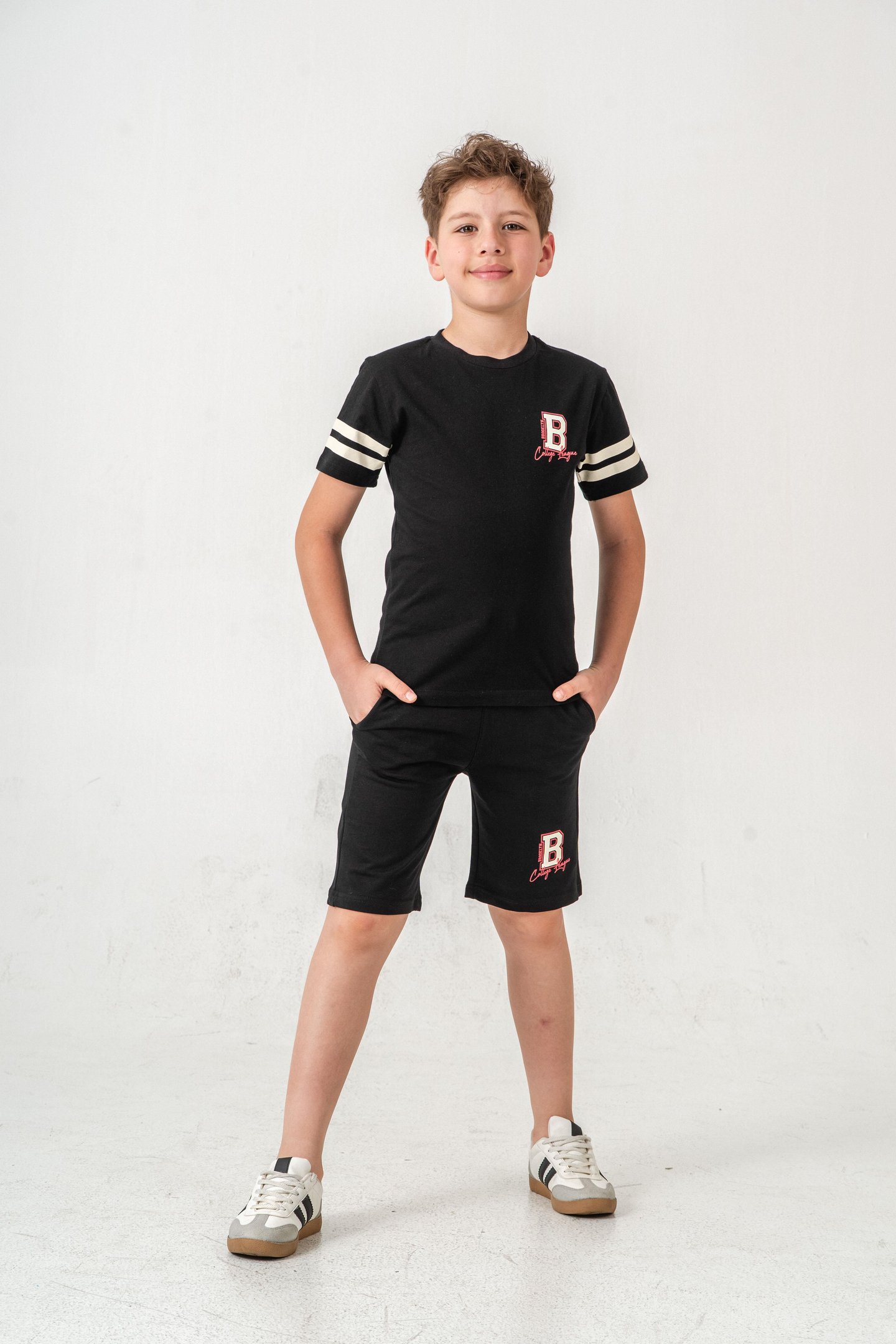 Brooklyn College League Baskılı  Erkek Çocuk Şort - Tişört Takımı