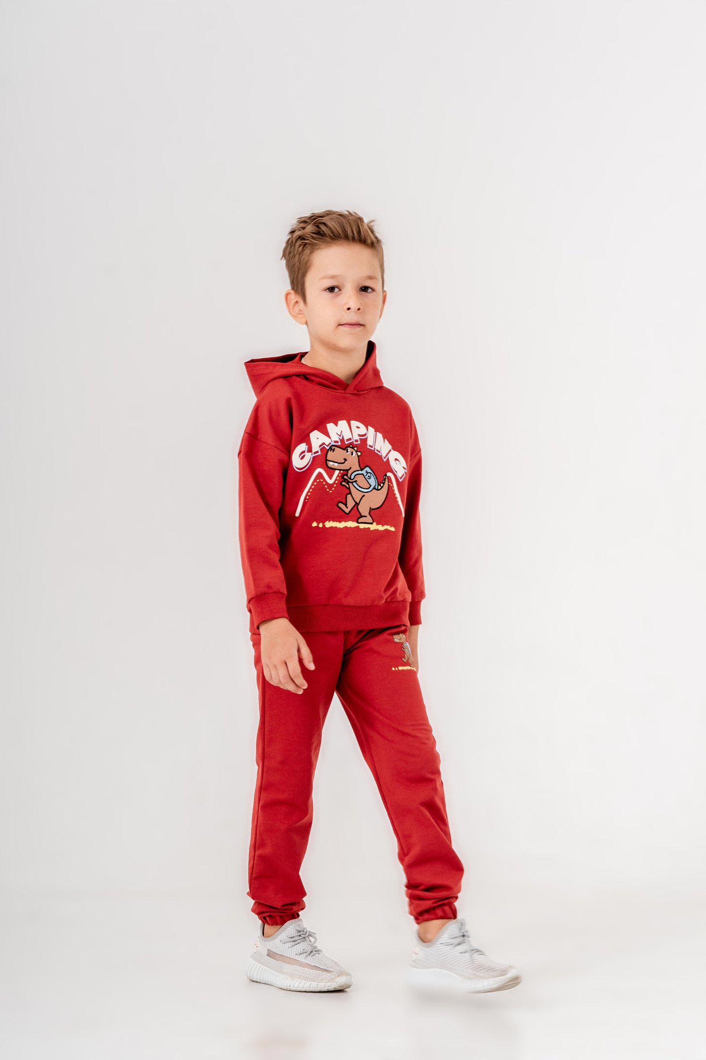 Camping baskılı erkek çocuk eşofman takımı