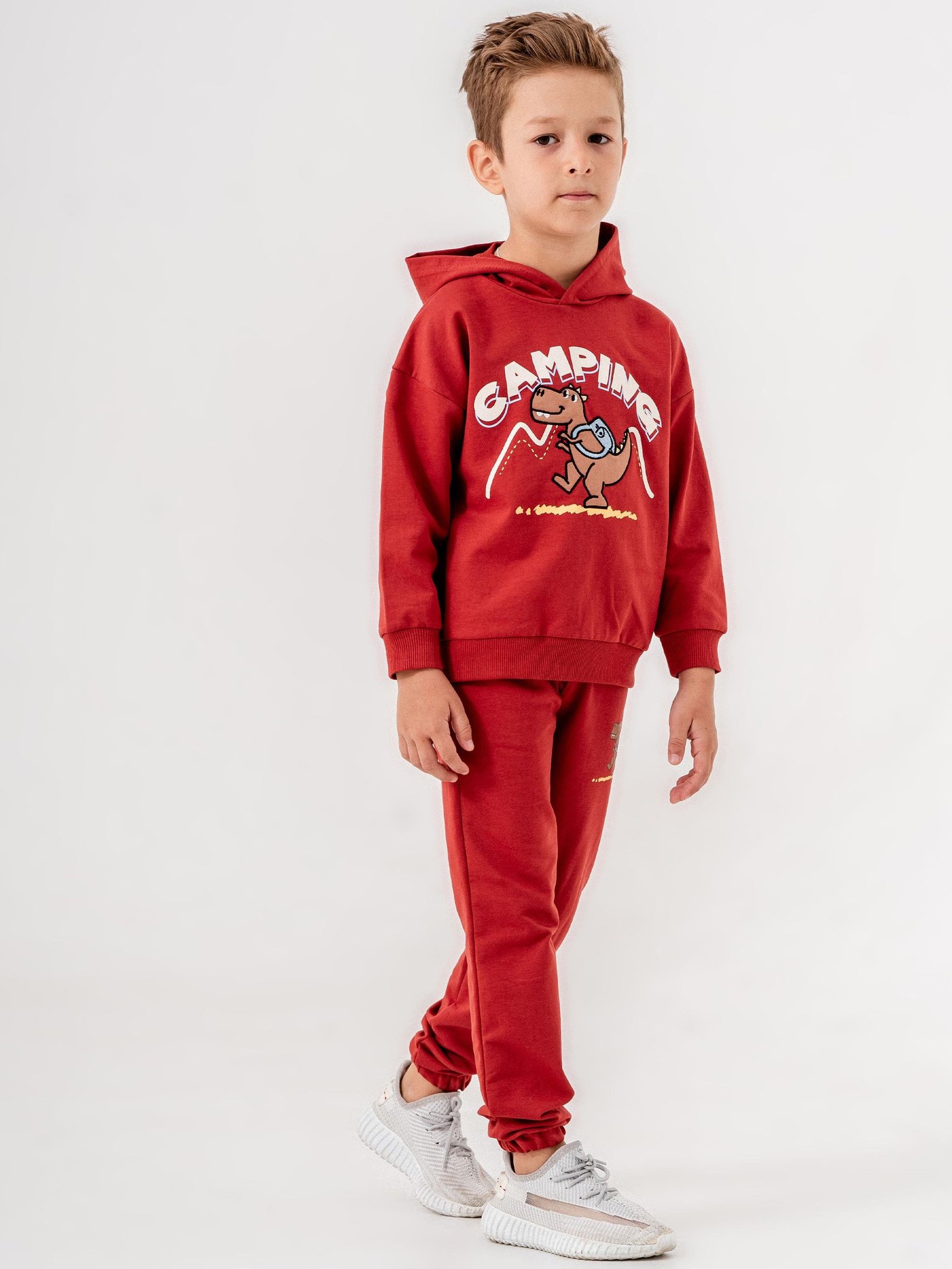 Camping baskılı erkek çocuk eşofman takımı