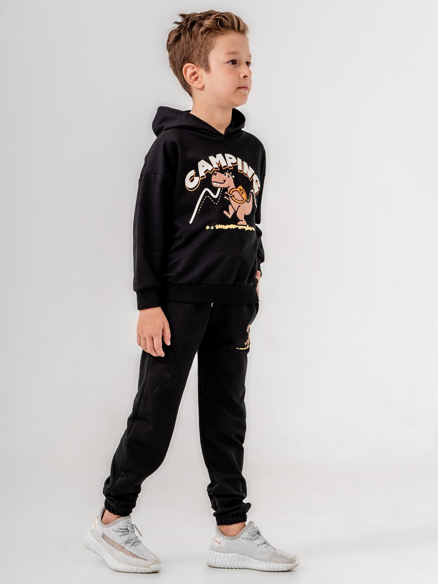 Camping baskılı erkek çocuk eşofman takımı