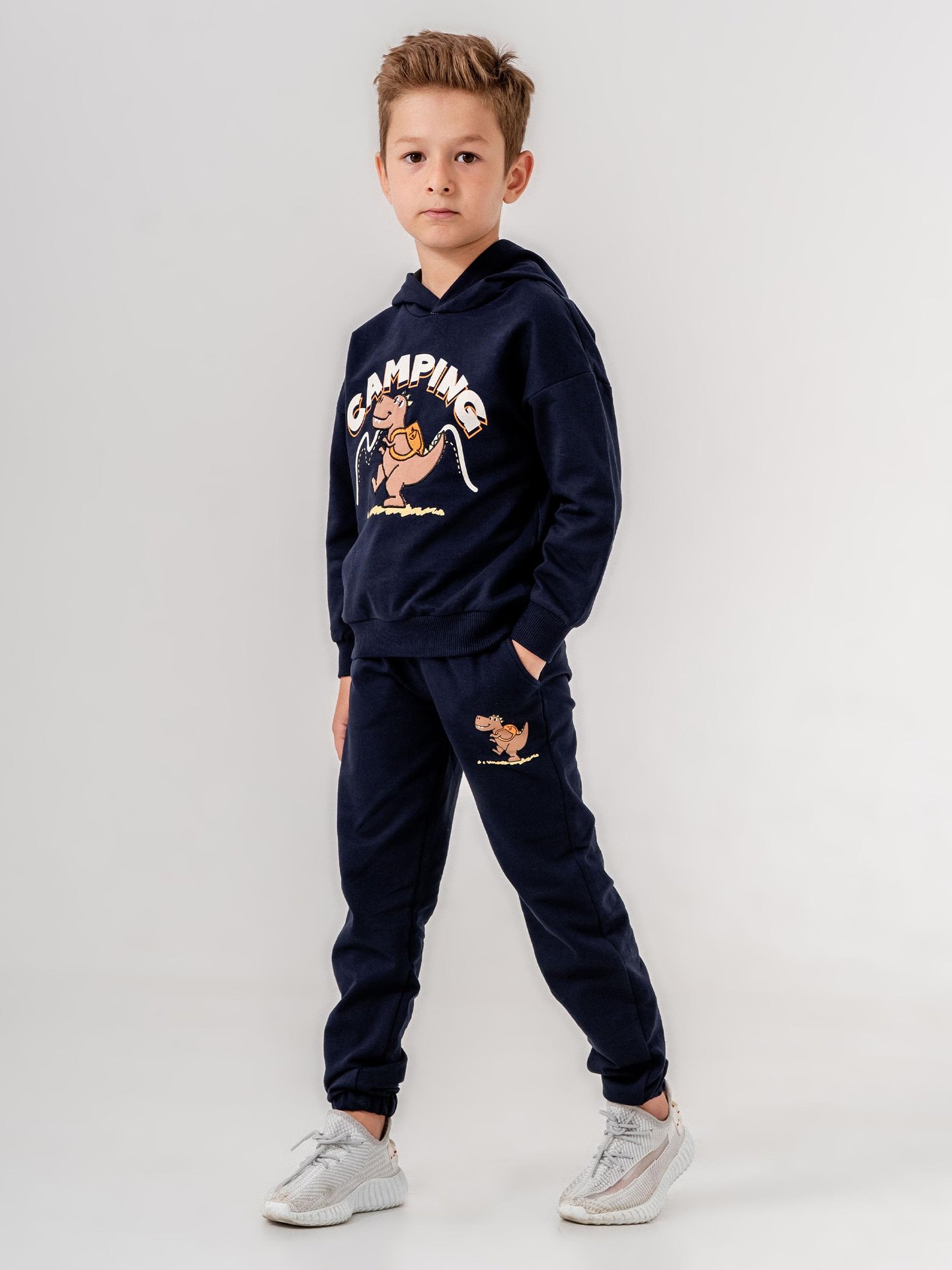 Camping baskılı erkek çocuk eşofman takımı