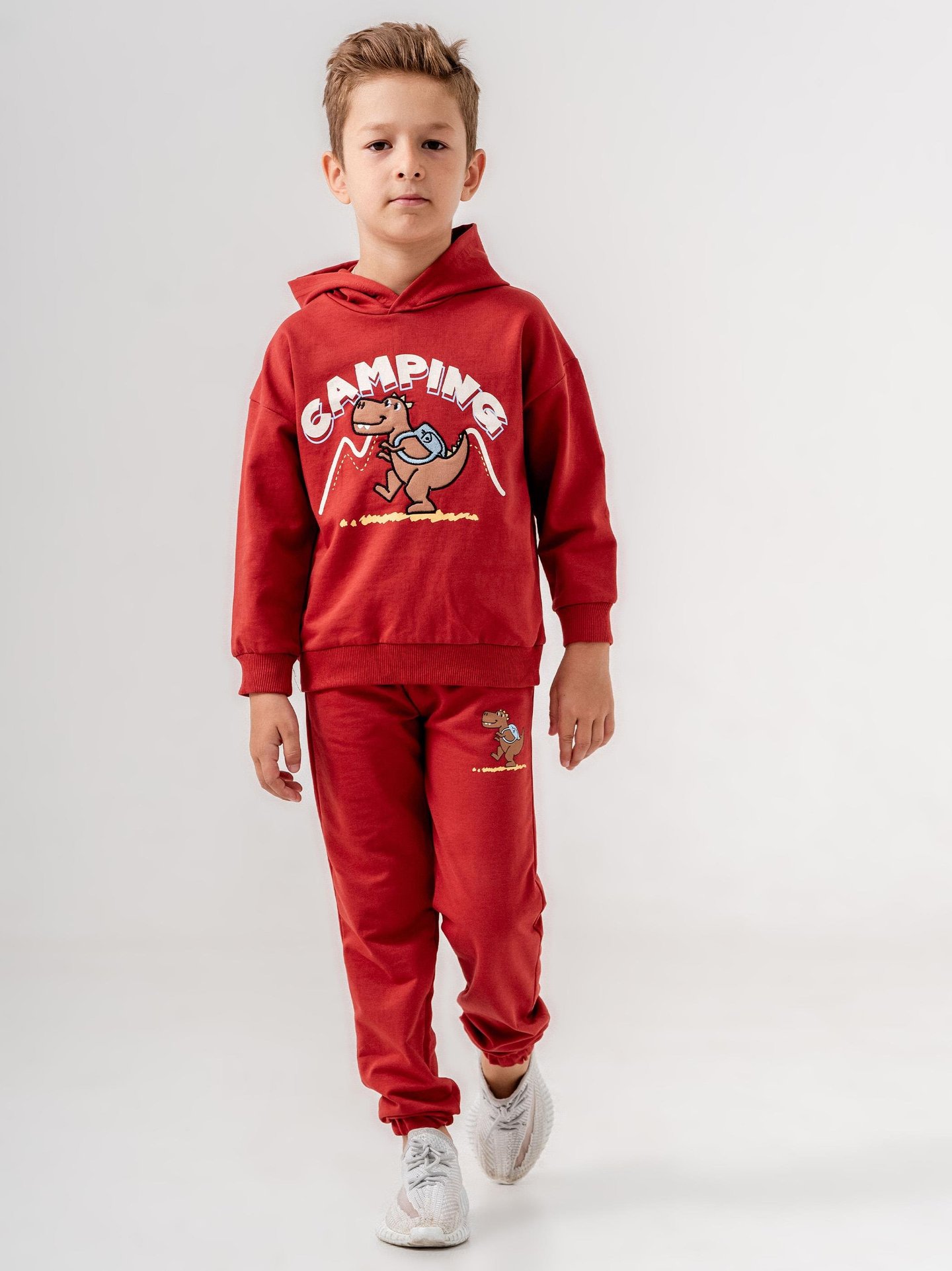 Camping baskılı erkek çocuk eşofman takımı