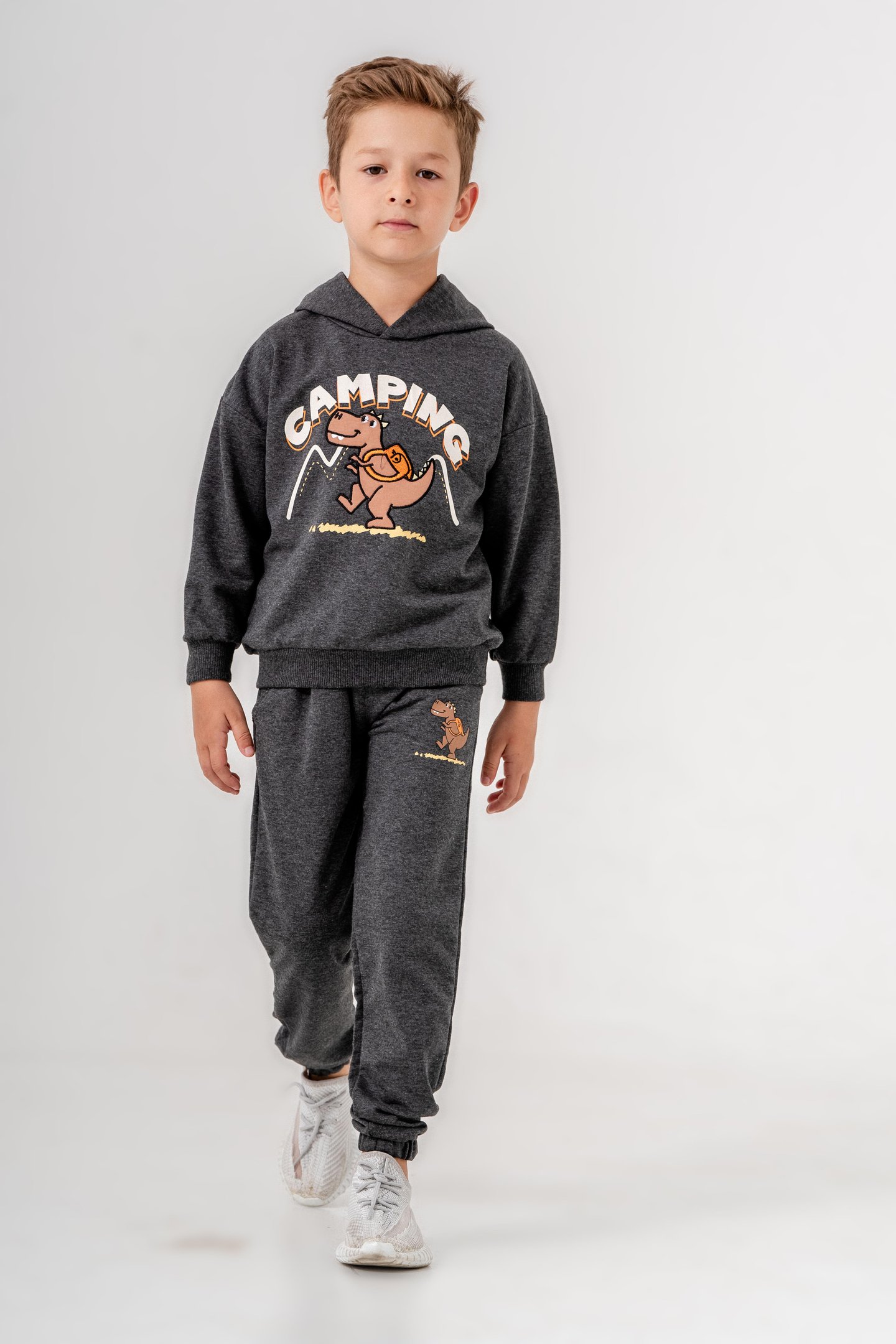 Camping baskılı erkek çocuk eşofman takımı