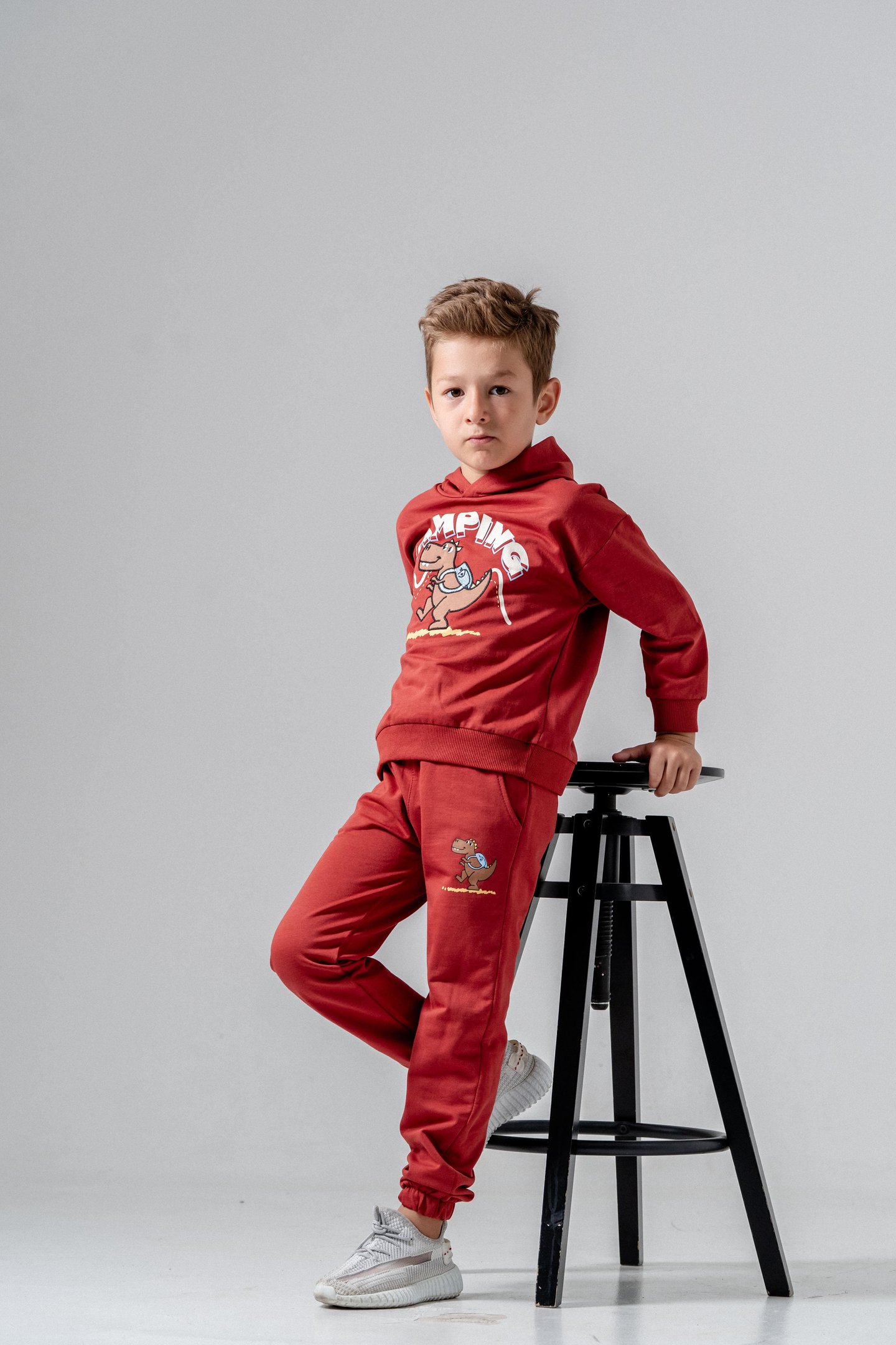 Camping baskılı erkek çocuk eşofman takımı