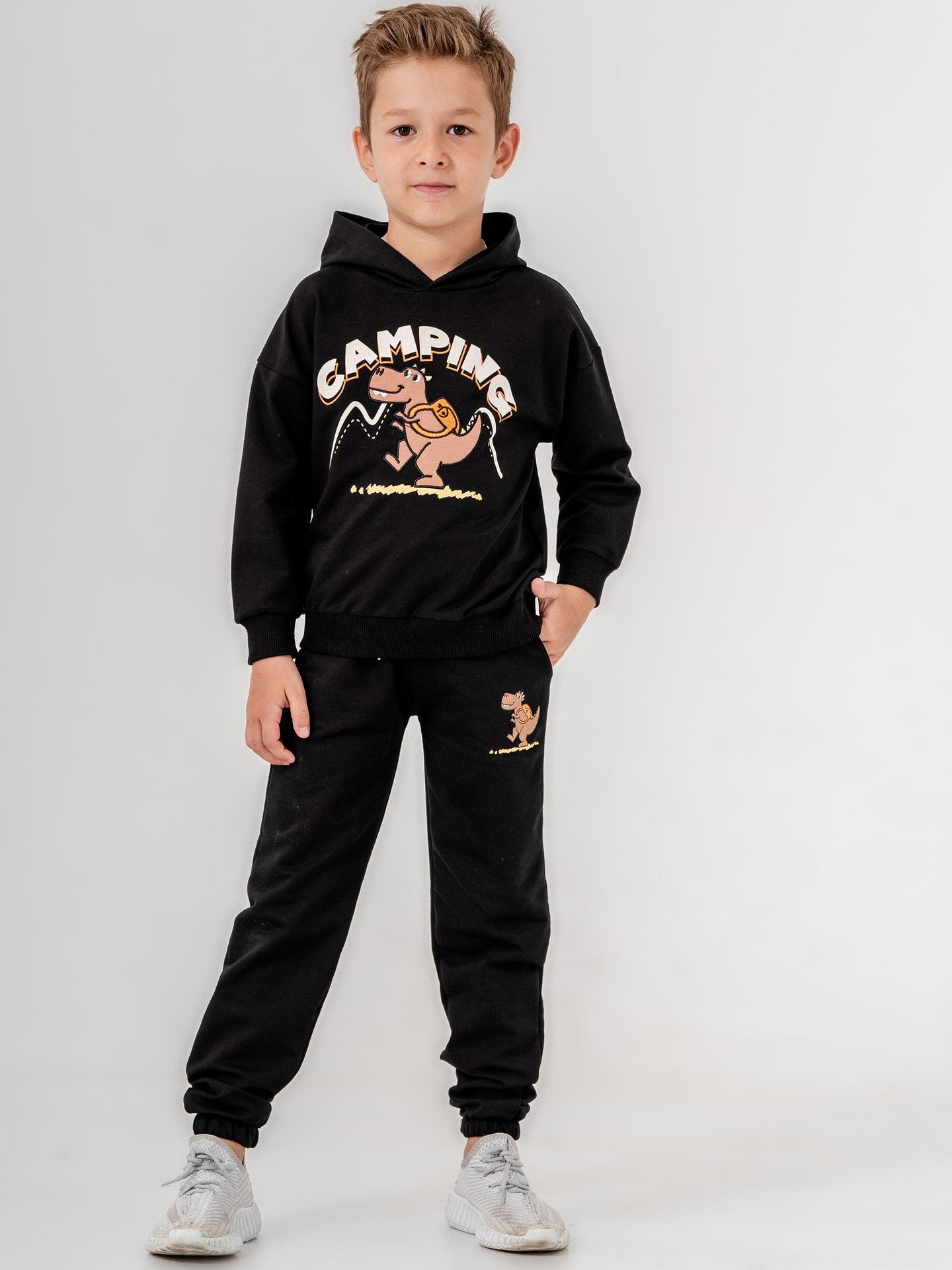 Camping baskılı erkek çocuk eşofman takımı