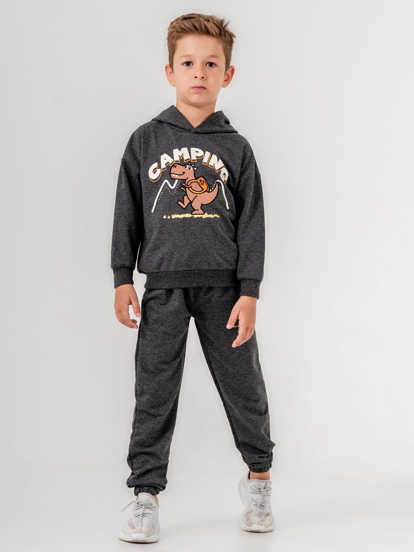 Camping baskılı erkek çocuk eşofman takımı