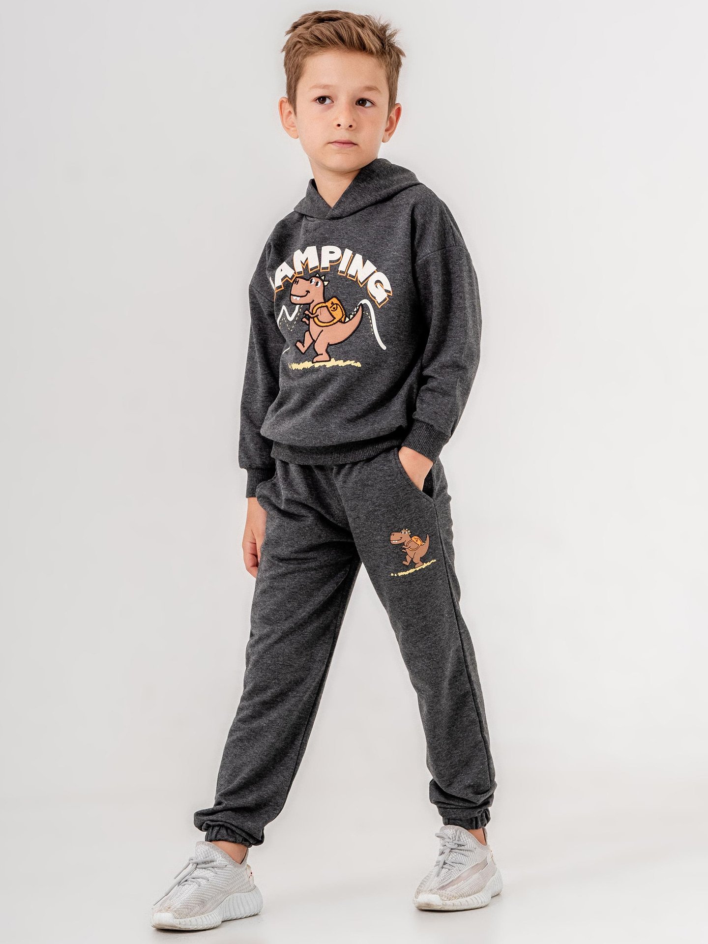 Camping baskılı erkek çocuk eşofman takımı