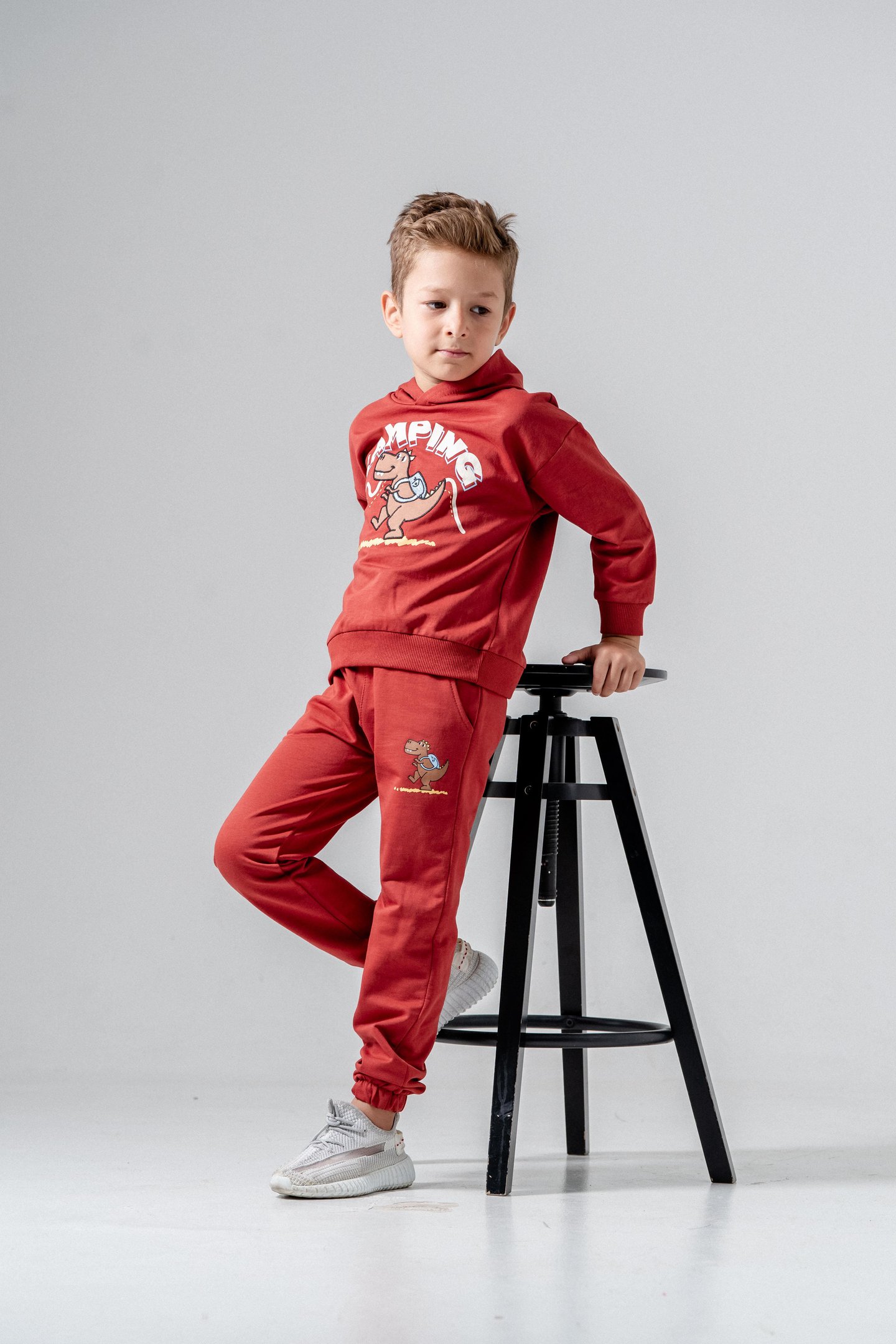 Camping baskılı erkek çocuk eşofman takımı