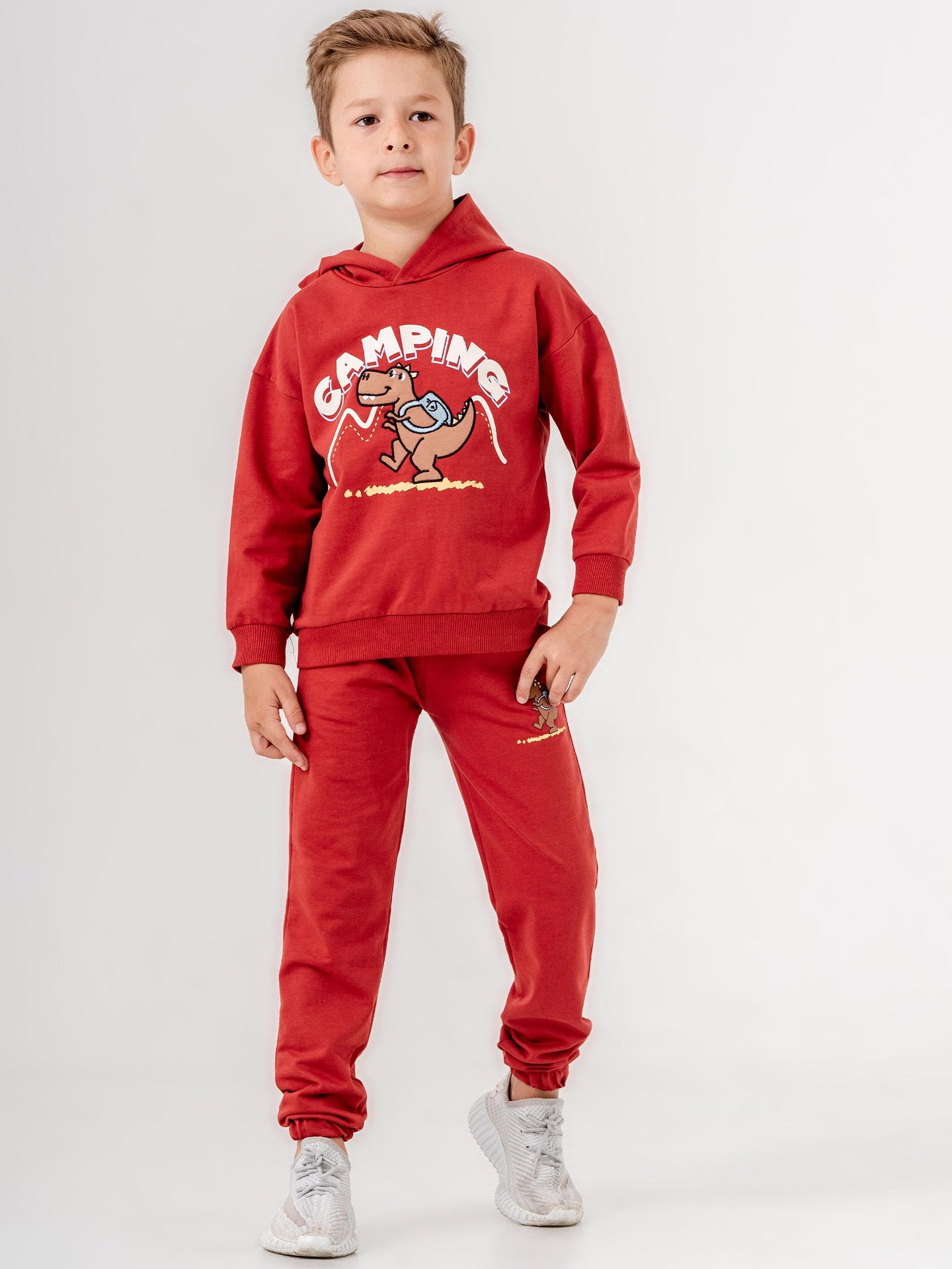 Camping baskılı erkek çocuk eşofman takımı