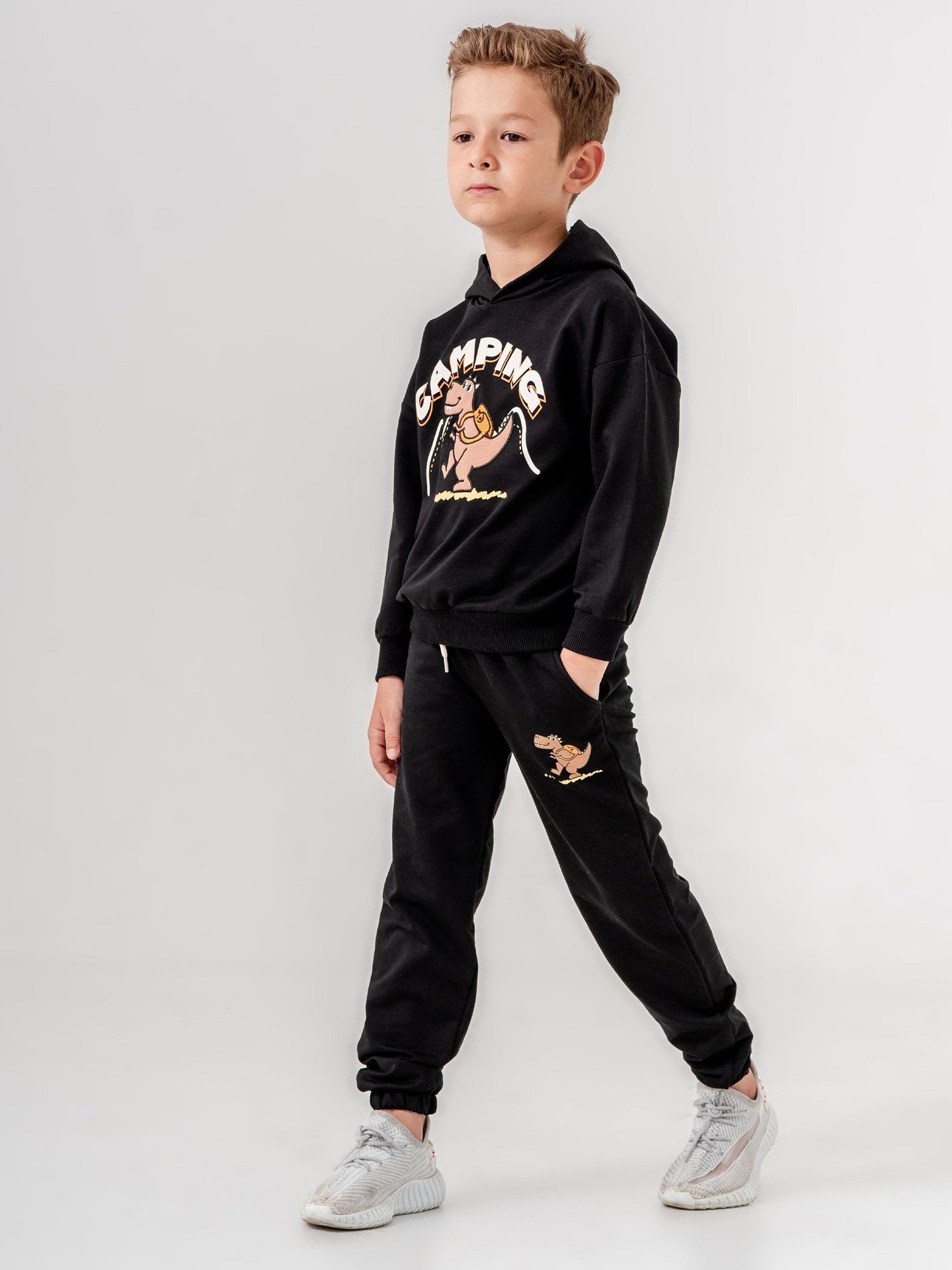 Camping baskılı erkek çocuk eşofman takımı