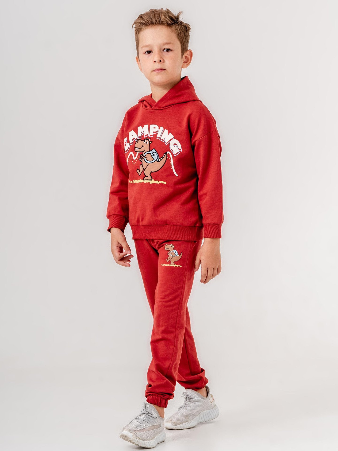 Camping baskılı erkek çocuk eşofman takımı