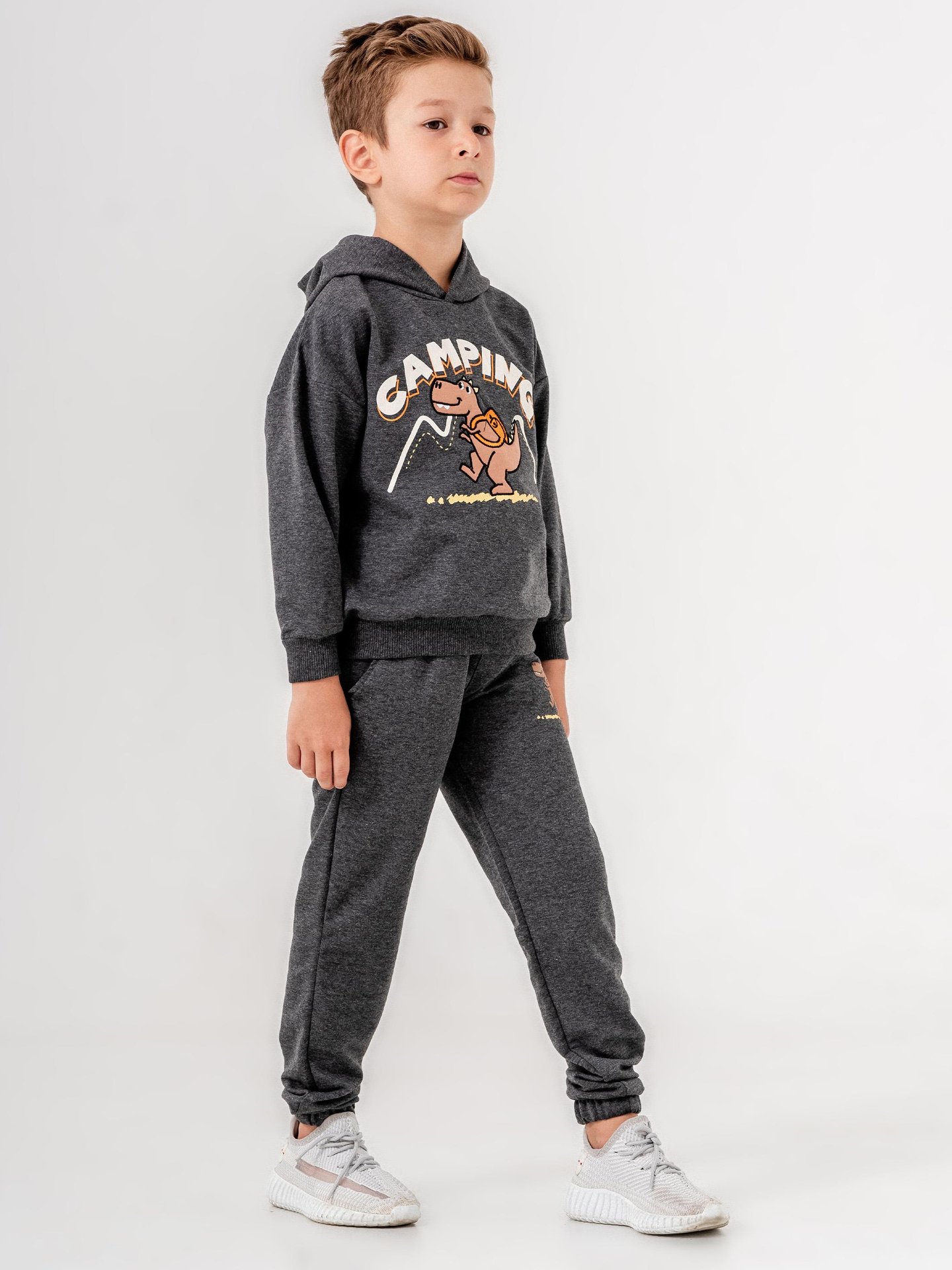 Camping baskılı erkek çocuk eşofman takımı