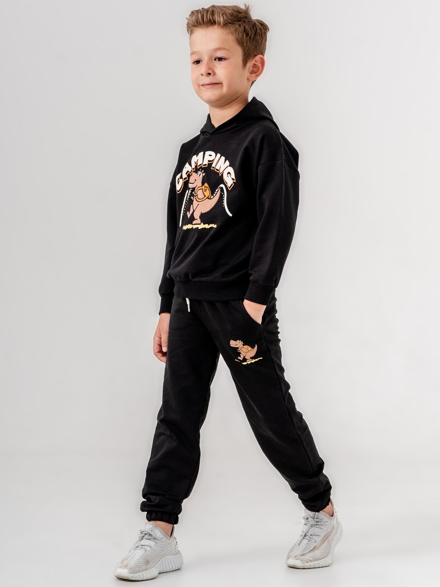 Camping baskılı erkek çocuk eşofman takımı