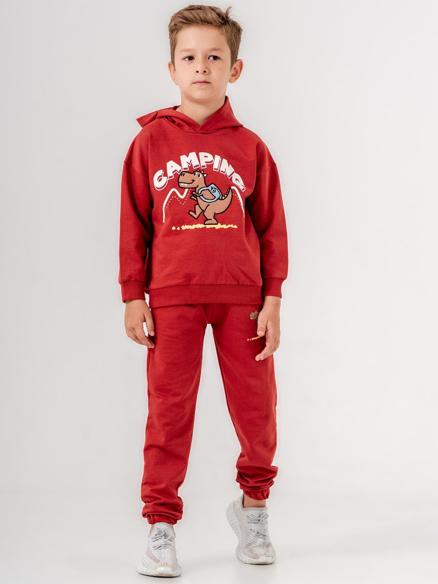 Camping baskılı erkek çocuk eşofman takımı