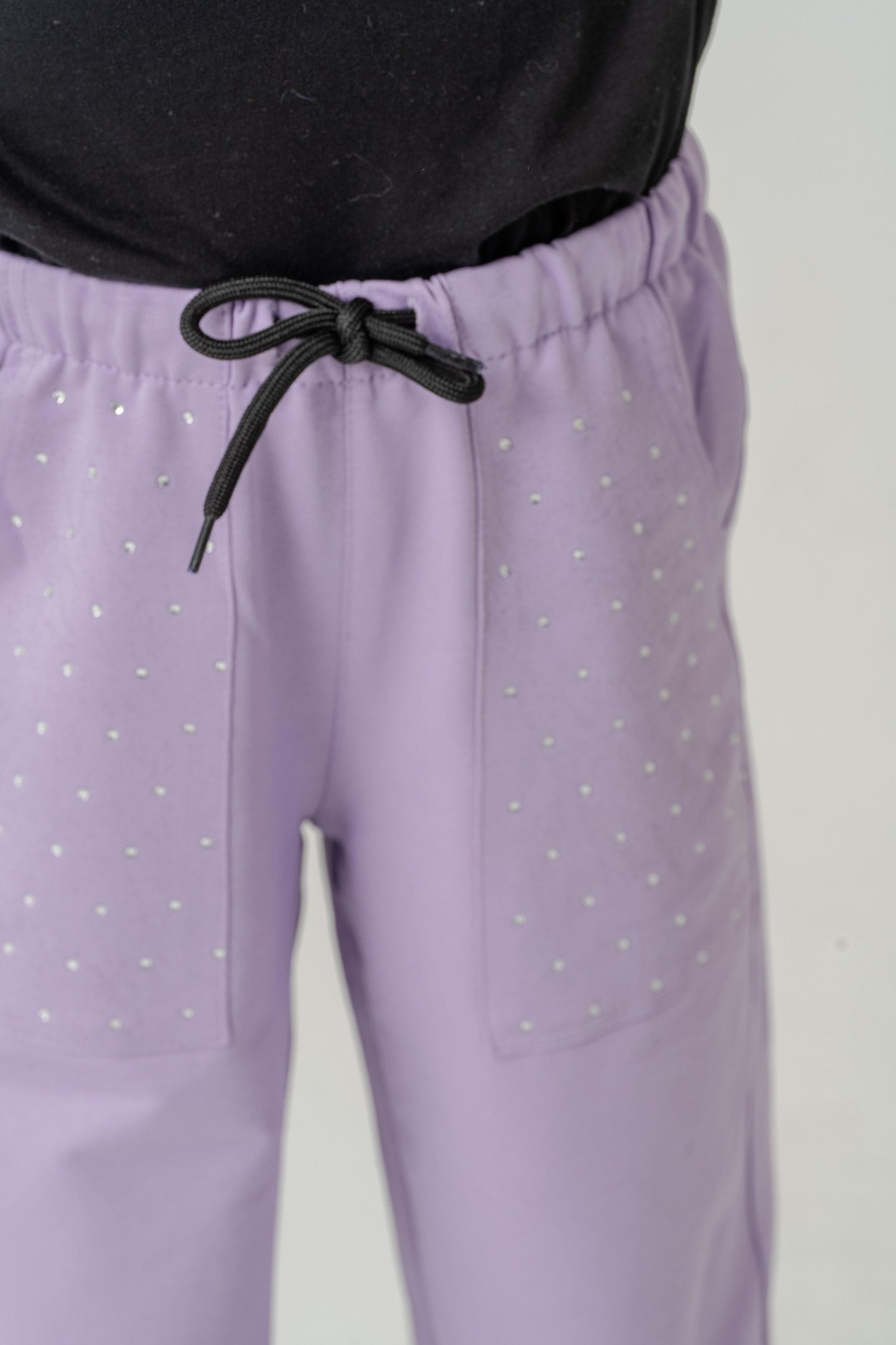 Cebi Taşlı Paça Brit Lastikli Stoperli Kız Çocuk Eşofman Altı